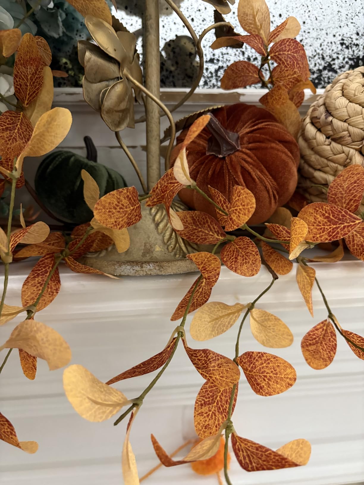 Winlyn 16 Pcs Assorted Small Faux Rustic Harvest Velvet Pumpkins Decorative Rust Orange Gold Olive Gray Fabric Pumpkins Foam Pumpkins Farmhouse Fall Thanksgiving Halloween Table Centerpiece Decor customer photo 2