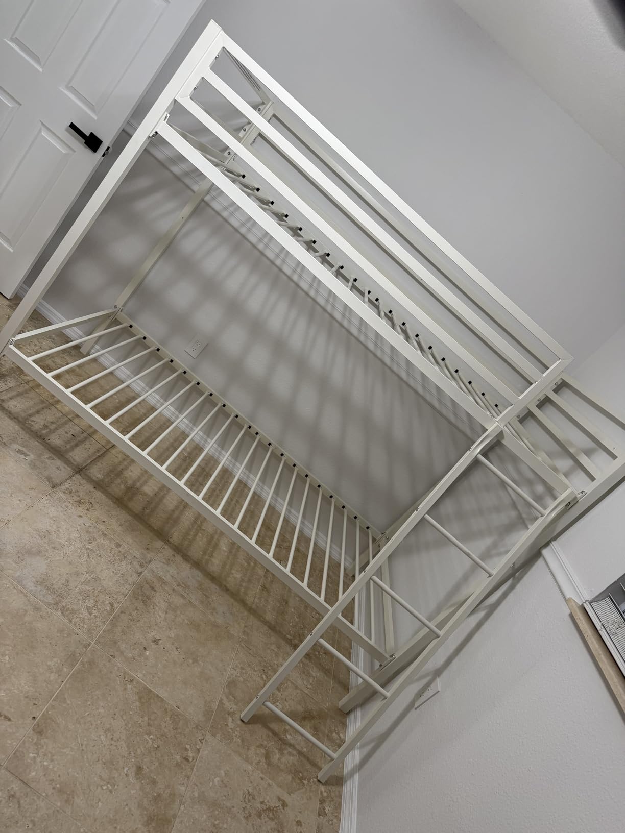 SHA CERLIN Bunk Bed Twin Over Twin Size with Ladder and Guardrail, Black | Heavy Duty,Metal Slats Support,No Box Spring Needed,Small Space Saving Furniture for Bedroom Dorm customer photo 2