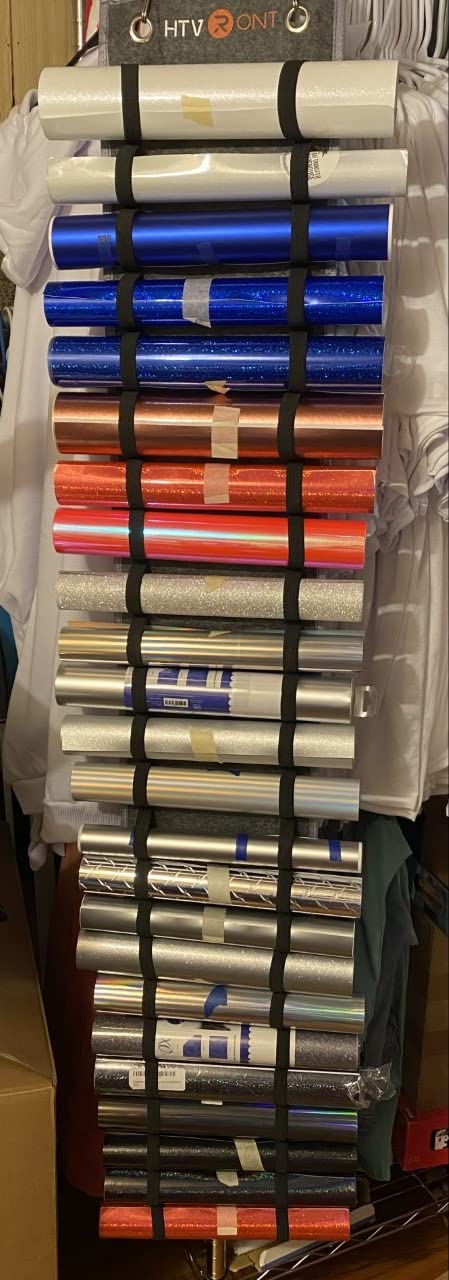 HTVRONT Vinyl Roll Holder with 48 Compartments, Grey | Double-Sided Vinyl Storage Organizer with Detachable Hanging Strap, Wall Mount/Over The Door for Craft Room customer photo 1