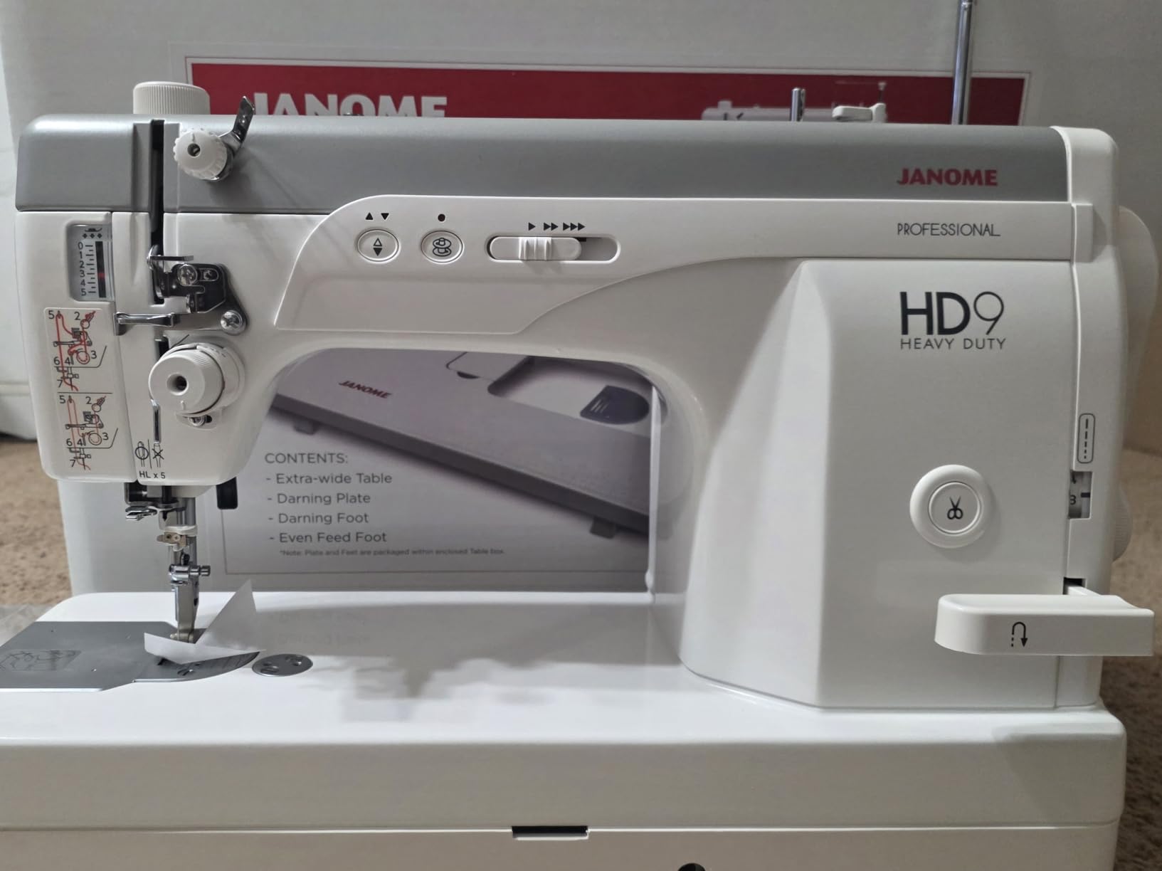 Janome HD9 Black Edition Professional Sewing Machine | Automatic Thread Cutter, Wide Extension Table customer photo 1