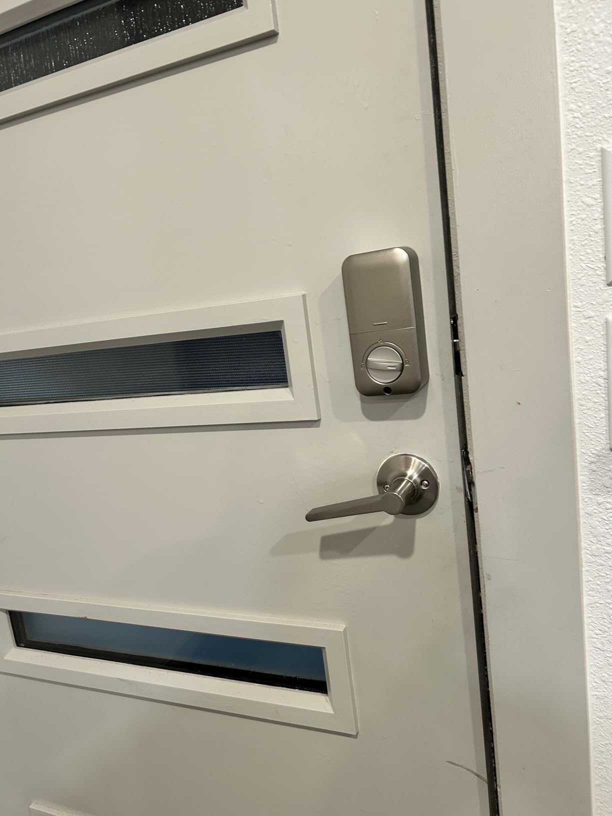 TEEHO TE002 Fingerprint Deadbolt with Keypad for Front Door, Matte Black customer photo 2