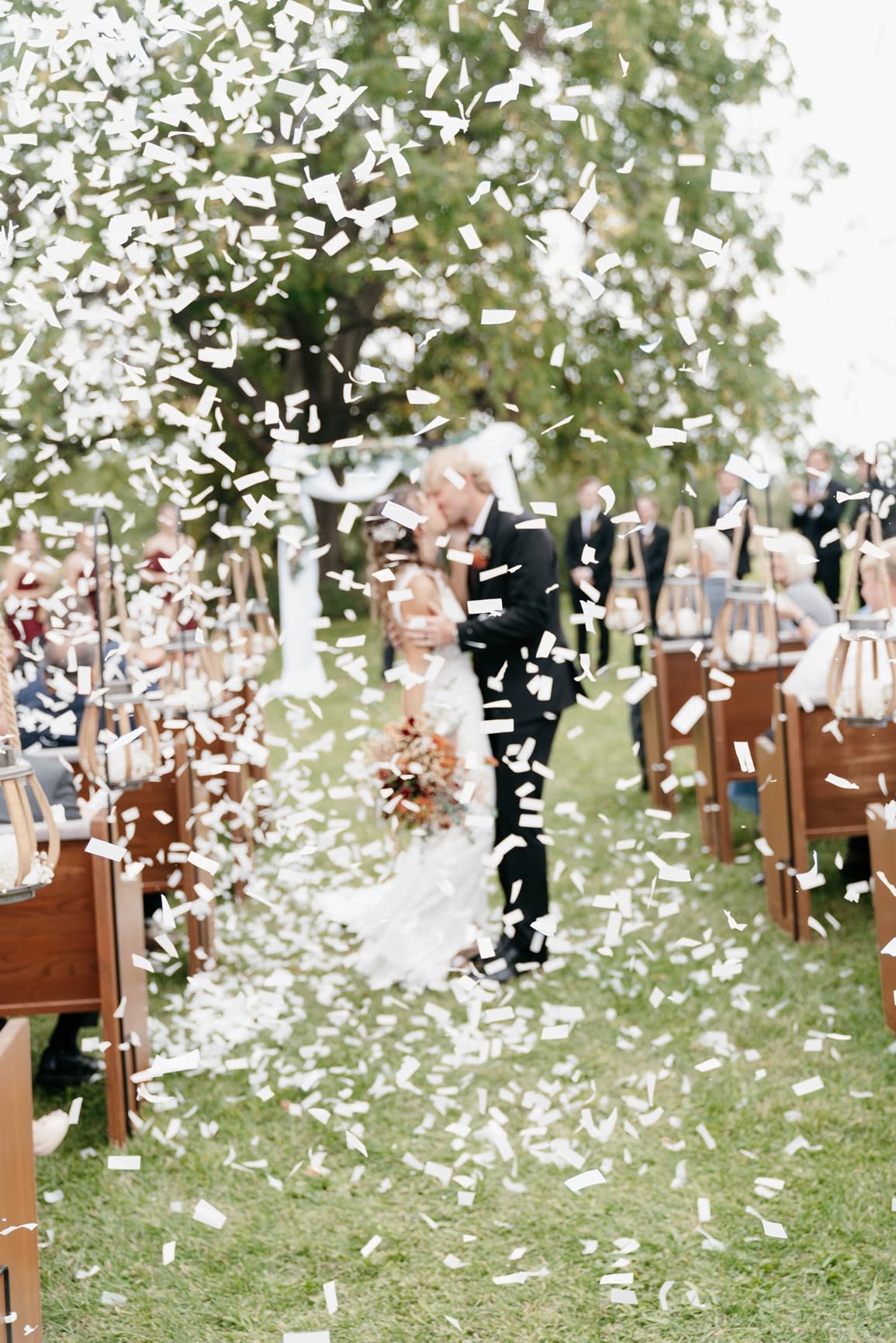 Clover Products Confetti Poppers Confetti Cannon 6 Pack White | Air-powered confetti poppers shoot up to 25 feet, perfect for weddings, birthdays, and indoor or outdoor celebrations. customer photo 2