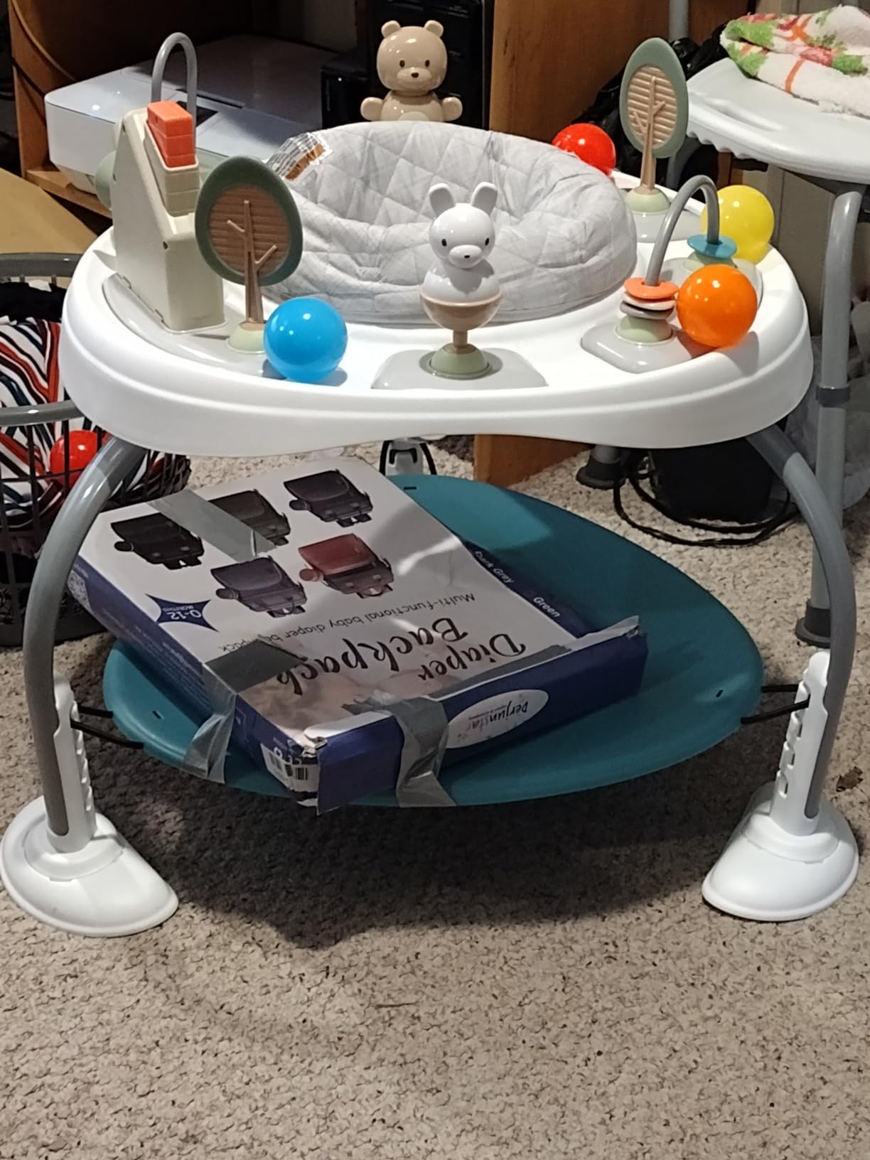 Ingenuity Spring & Sprout 2-in-1 Baby Activity Center Jumper and Table with Infant Toys - Ages 6 Months +, First Forest customer photo 2