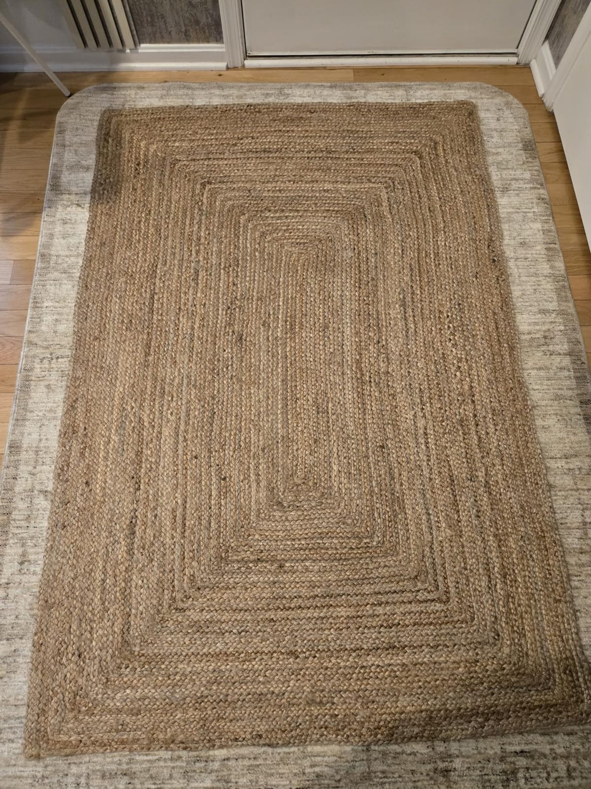 FRELISH DECOR Handwoven Jute Area Rug - 6x9 Feet Natural Yarn - Rustic Vintage Beige Braided Reversible Rectangular Rug customer photo 1