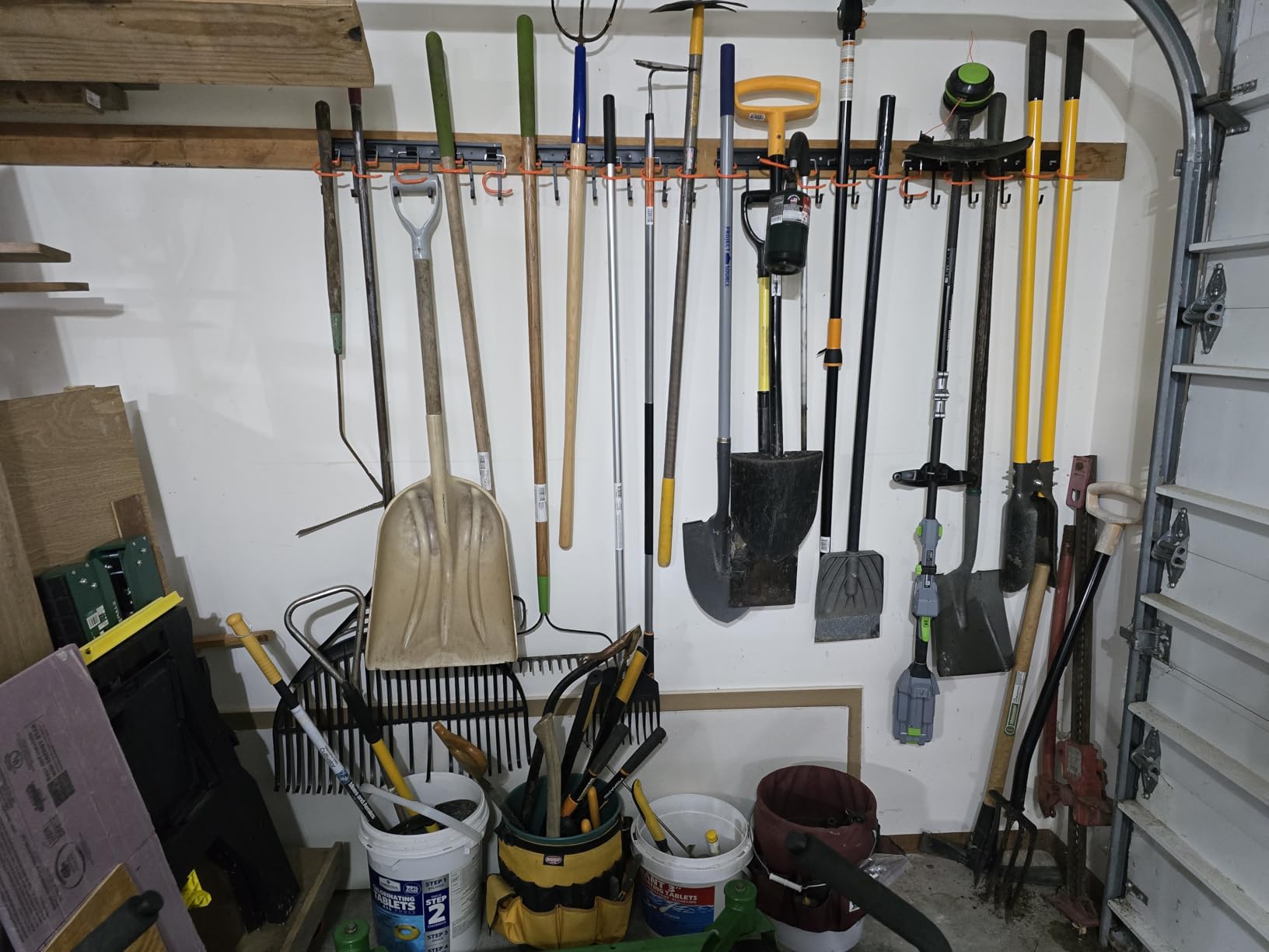 TVKB 68'' All Metal Garden Tool Organizer Adjustable Garage Tool Organizer Wall Mount Garage Organizers and Storage with Heavy Duty Hooks Tool Hangers for Garage Wall, Shed, Garden customer photo 1