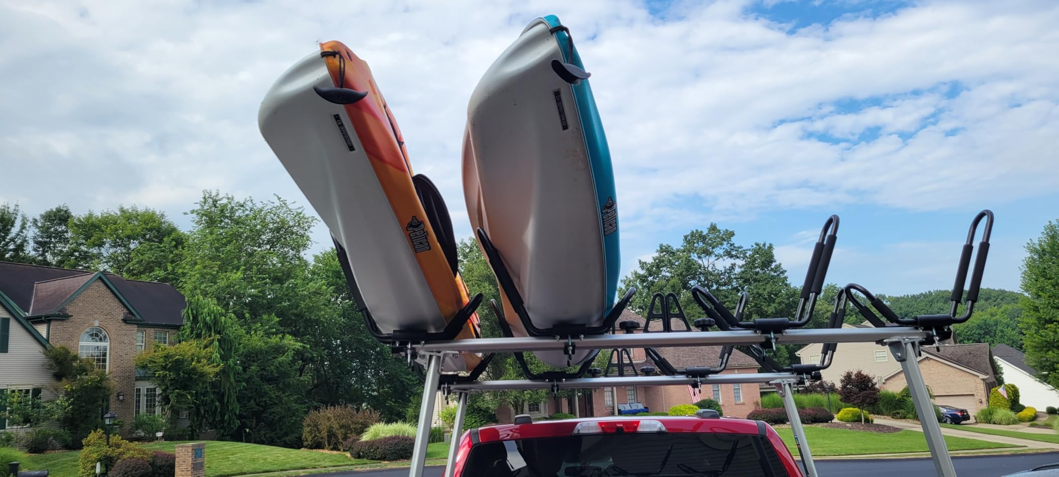 PIRIPARA Kayak Roof Rack 2 Pairs J-Bar Carrier Holder for Canoe, SUV, Cars, Truck, Surf Ski, Car Top Mount Racks for Trip, Set of 4 customer photo 2