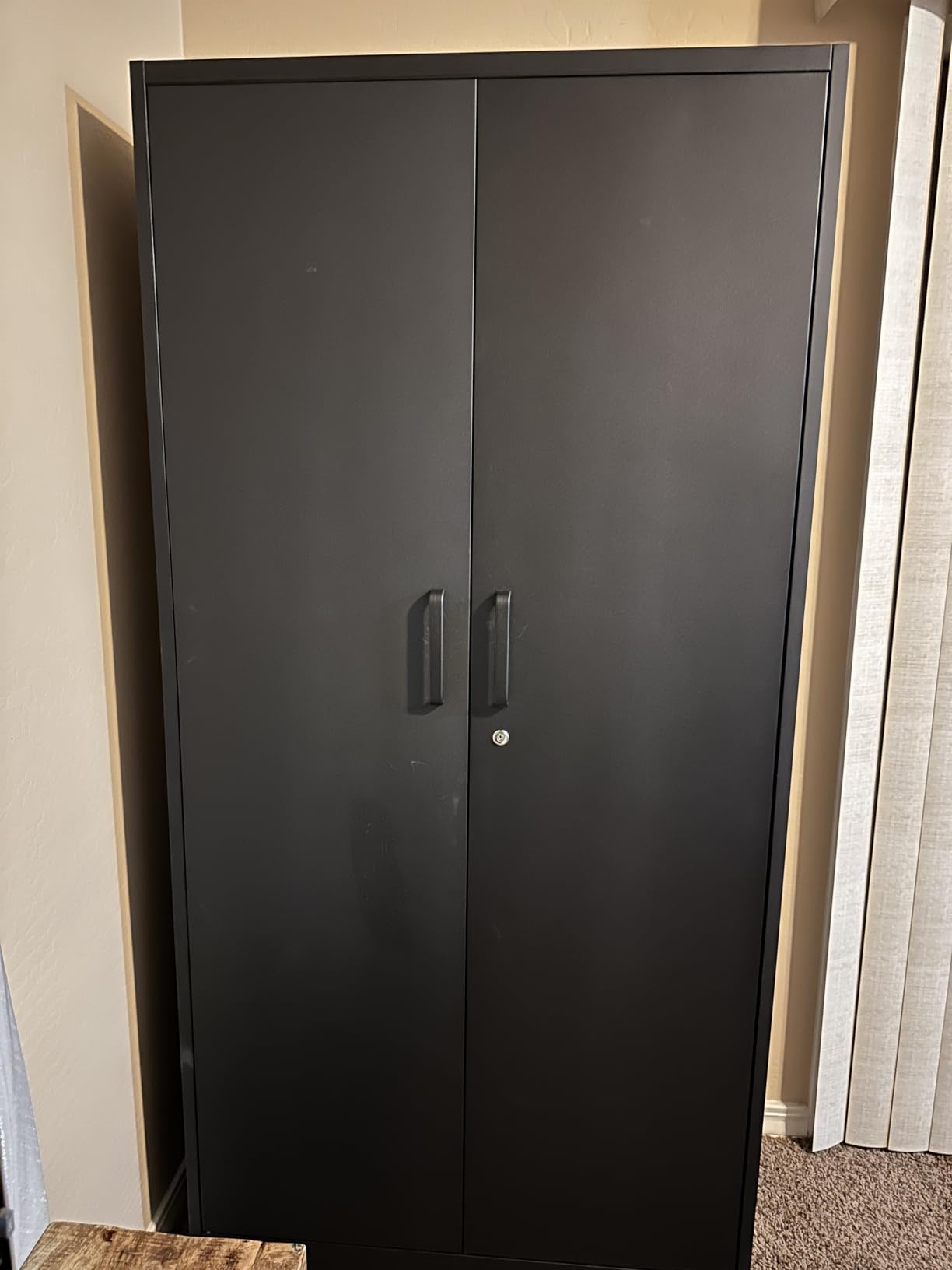 Letaya Metal Storage Cabinets with Lock Doors, Tall Locker Organizer Steel Garage Cabinets, 5 Adjustable Layers Shelves for Home, Office, Warehouse, Tool, Industrial (Black) customer photo 1