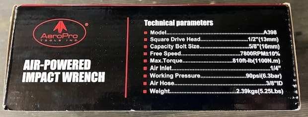 AEROPRO TOOLS 1/2-Inch Aluminum Air Impact Wrench (A398) | Twin Hammer with 1380FT-LB Max Loosening Torque, Pneumatic Impact Gun, for Auto Repair, Tire Shop (Aluminum Housing) customer photo 2