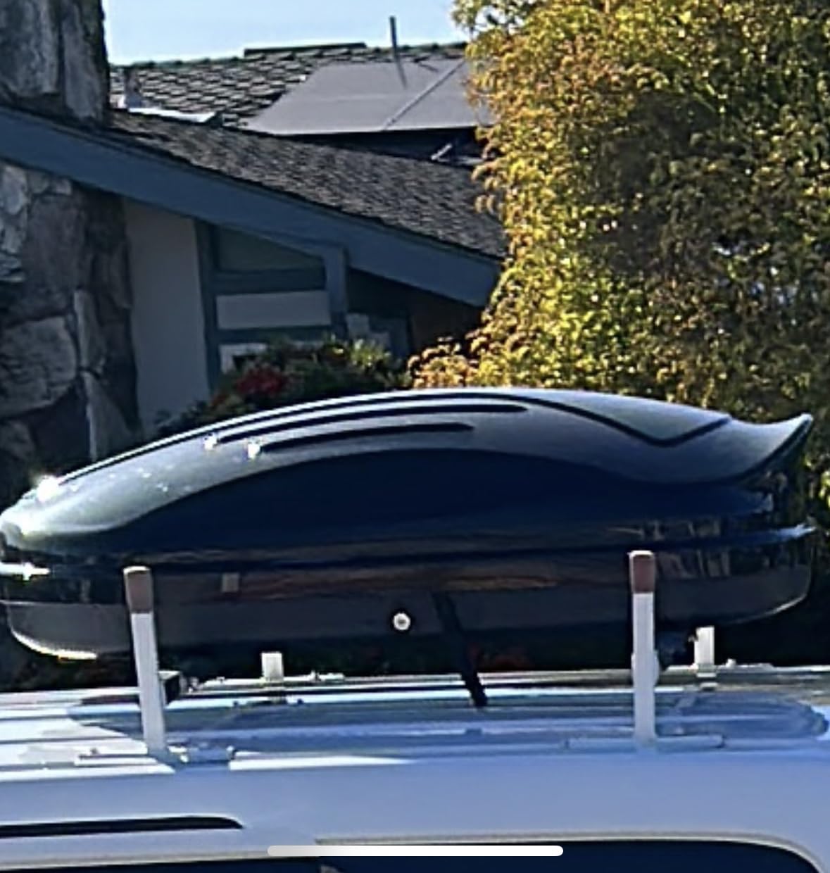 TUFFIOM 13.4 cu.ft. Rooftop Cargo Box w/Keys, Hard Shell Waterproof Travel Roof Storage Cargo Carrier Luggage Rack, 61