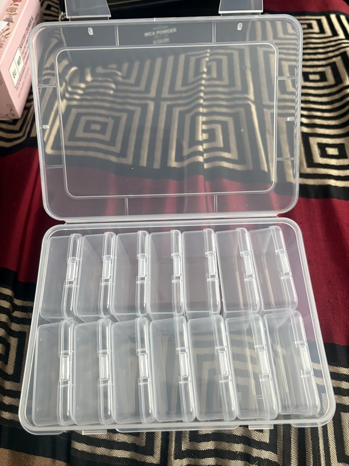Mathtoxyz Small Bead Organizers, 14 Pieces Plastic Storage Cases Mini Clear Bead Storage Containers Transparent Boxes with Hinged Lid customer photo 2