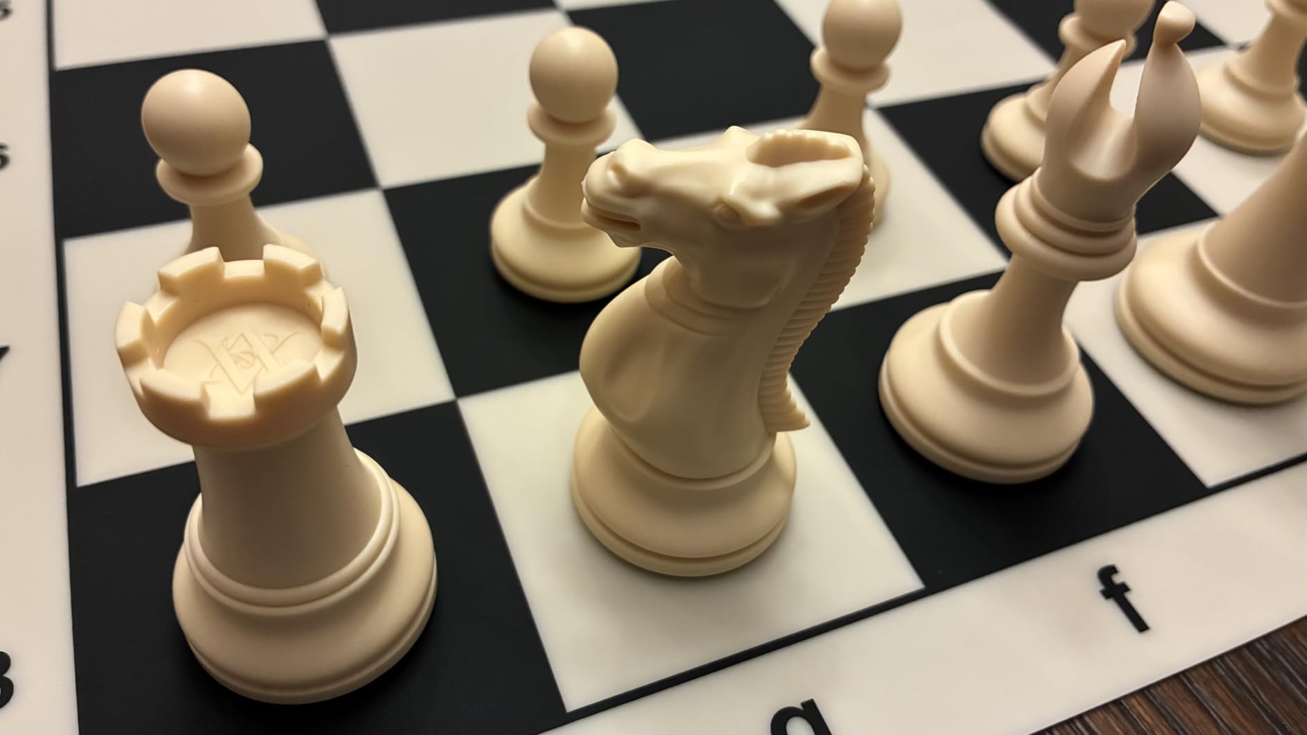 A&A Tournament Chess Set/ 20''x20'' Foldable Silicone Chess Board / 3.75'' King Height Plastic Quadruple Weighted Classic Staunton Pieces/Storage Bag for 6 Years Old - 2 Players customer photo 1