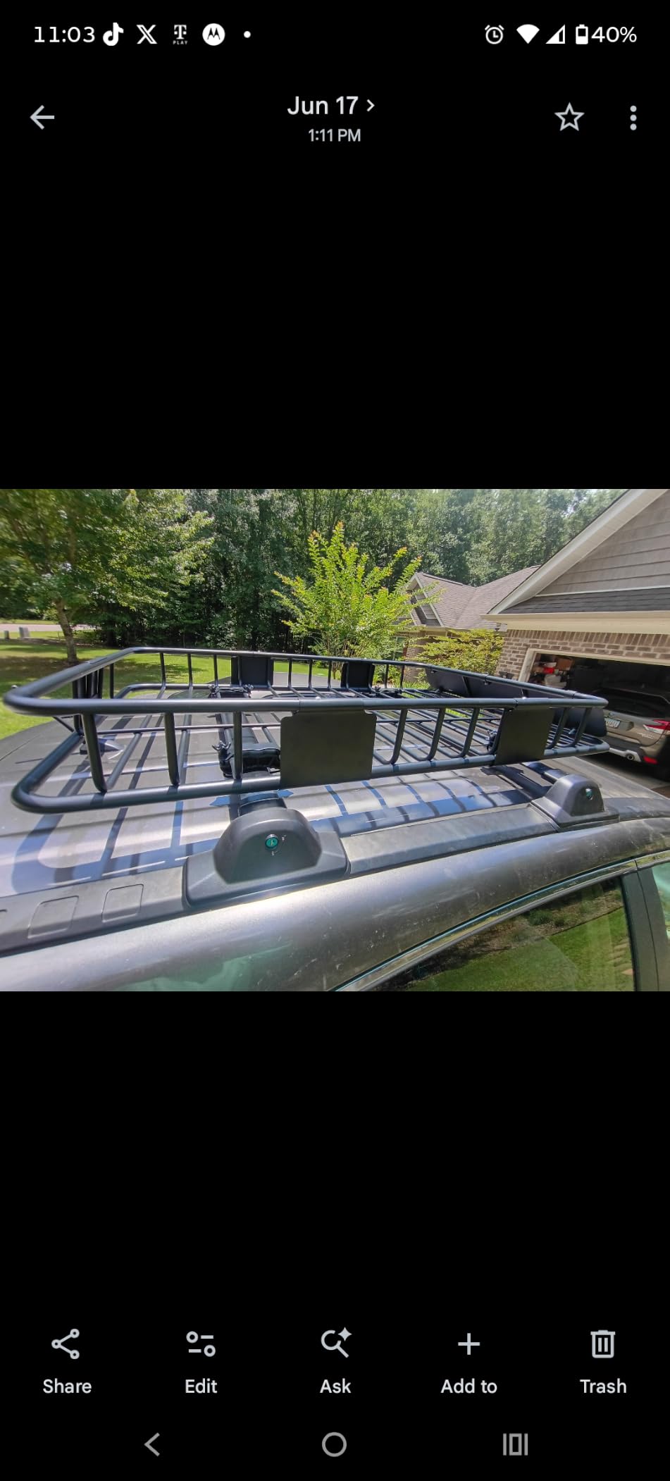 WEIZE Folding Hitch Mount Cargo Carrier Basket 60