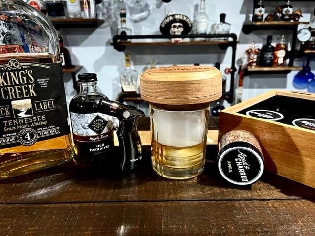 Whiskey Cocktail Smoker Kit with Torch, Old Fashioned Syrup & 8 Flavors Wood Chips - Premium USA Oak Smoker - Old Fashioned Smoker Kit - Bourbon Gifts for Men Dad (with Butane) customer photo 2
