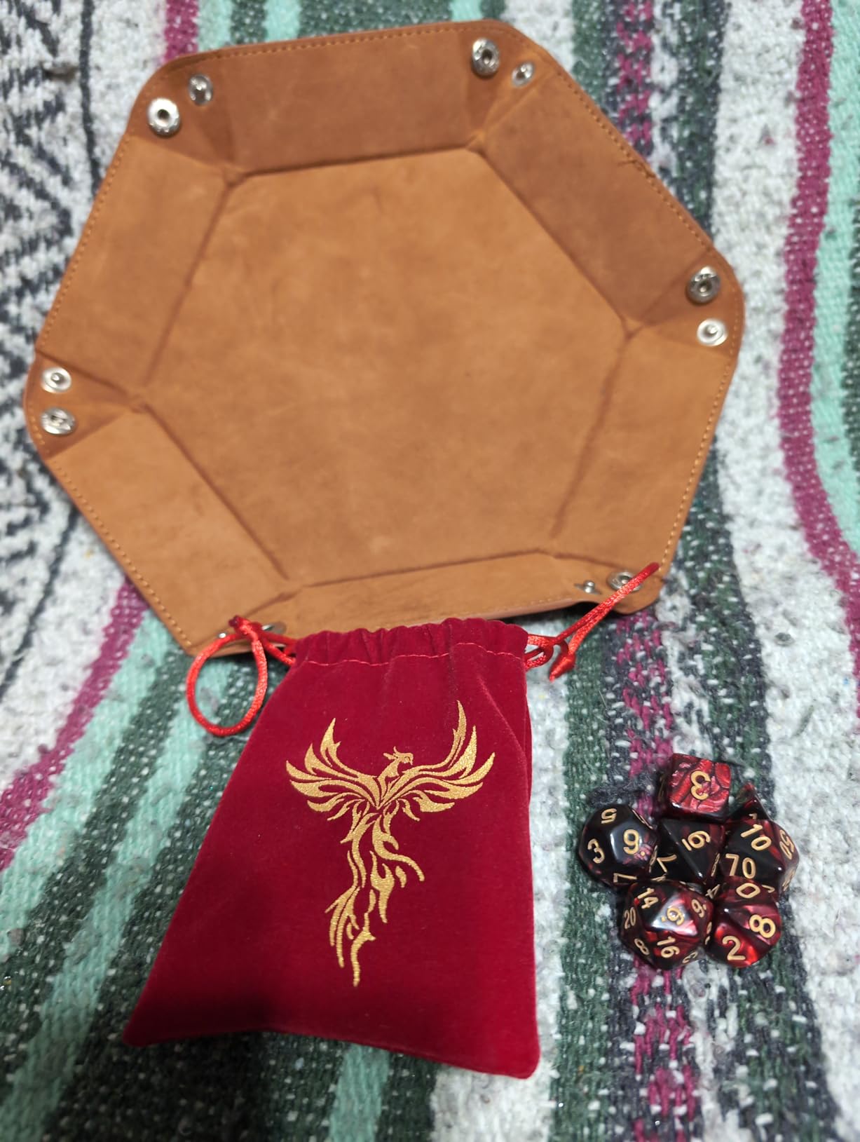 Grajar DND Dice Set, 42 Pcs polyhedral dice Set with 6 Colorful Animal Pattern Bag and PU Leather Velvet Tray for Dungeons Dragons D&D RPG MTG Table Games customer photo 1