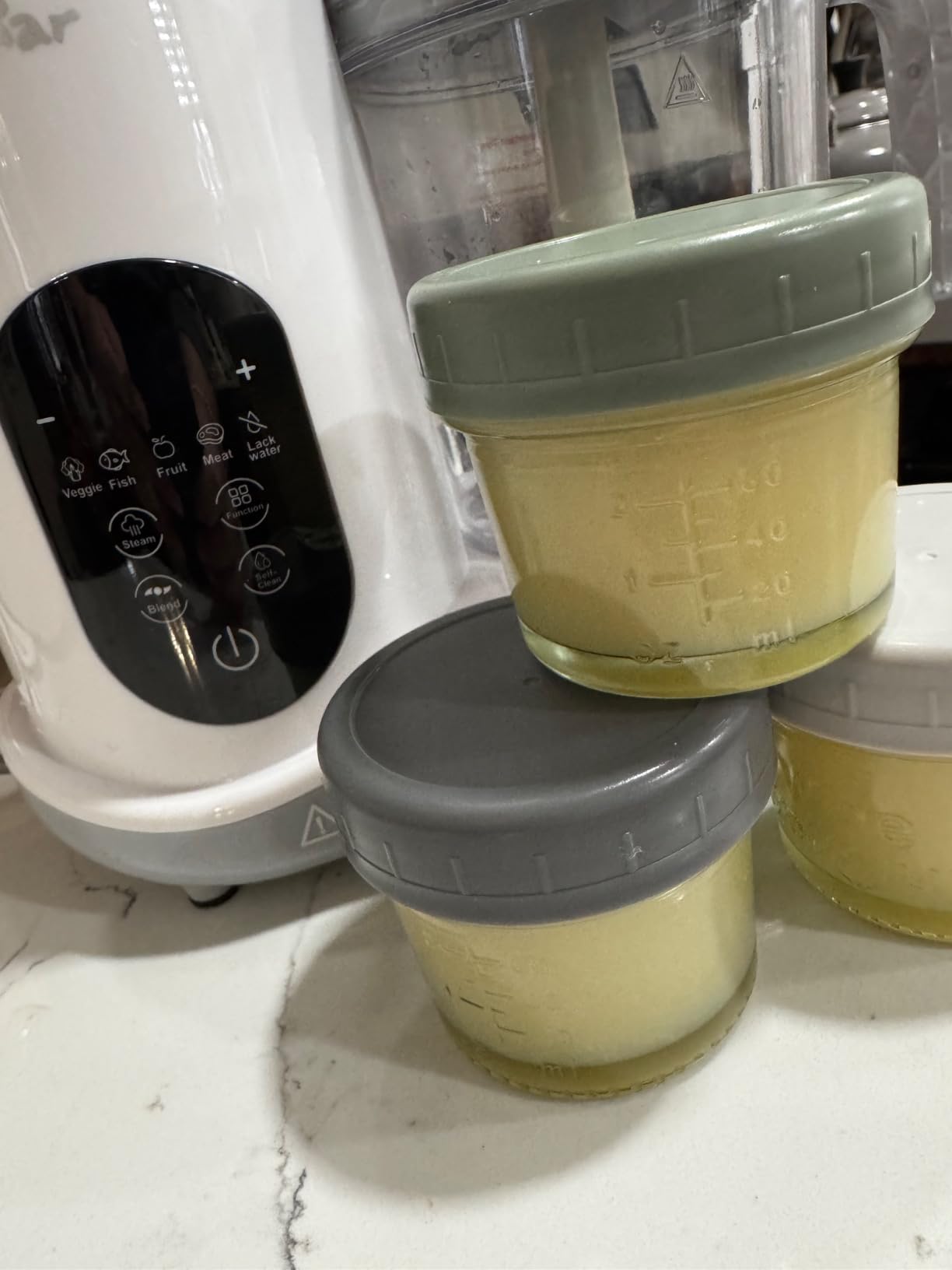 WeeSprout Glass Baby Food Storage Jars w/Lids (4 oz, 12 Pack Set) Snack, Puree, Reusable Small Containers, Breast Milk, Fridge or Freezer, Microwave & Dishwasher Safe, Essential Must Have for Infants customer photo 1