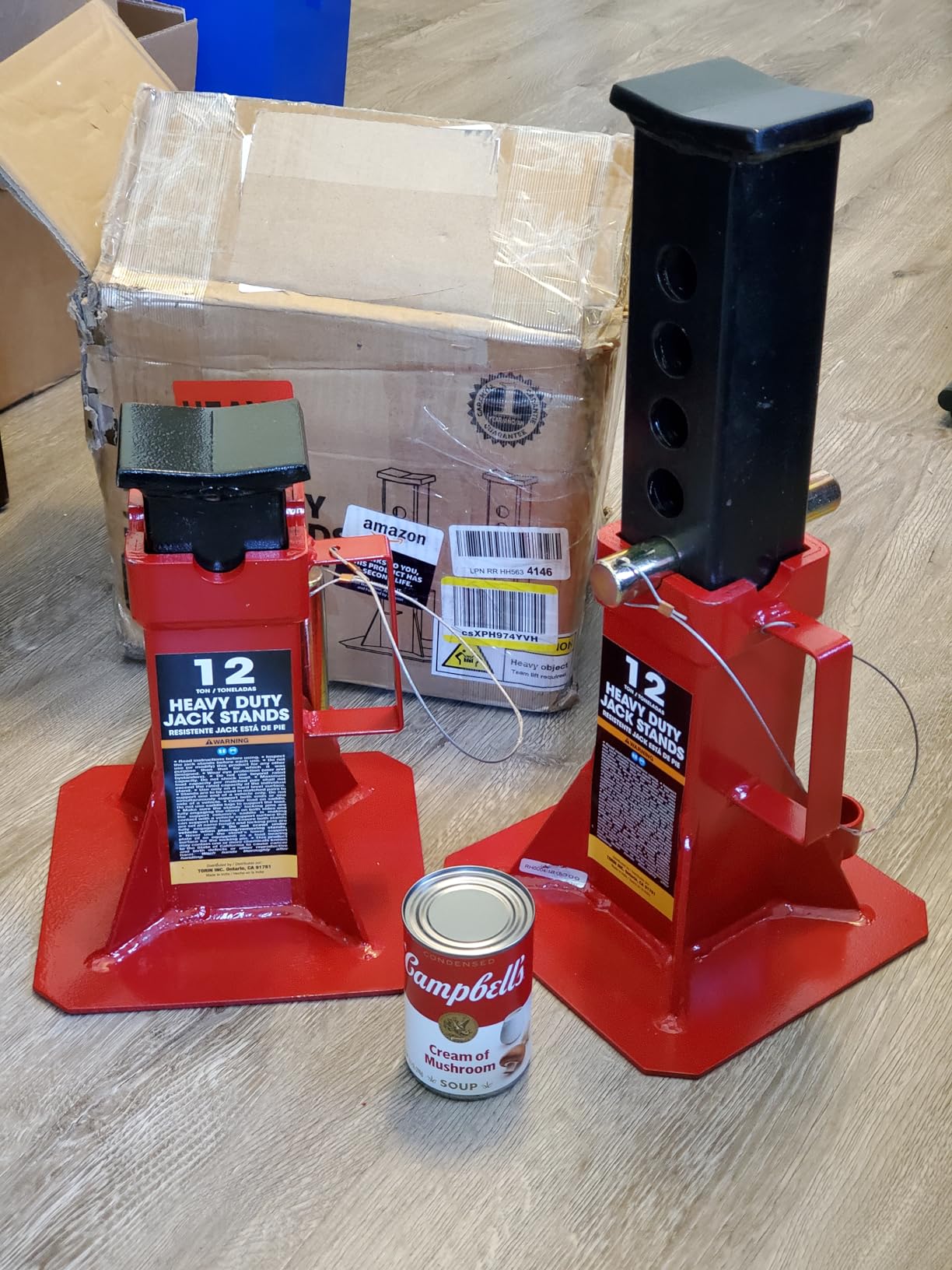 BIG RED ATZ120005R Torin Heavy Duty Pin Type Professional Car Jack Stand with Lock, 12 Ton (26,400 lb) Capacity, Red, 1 Pair customer photo 1