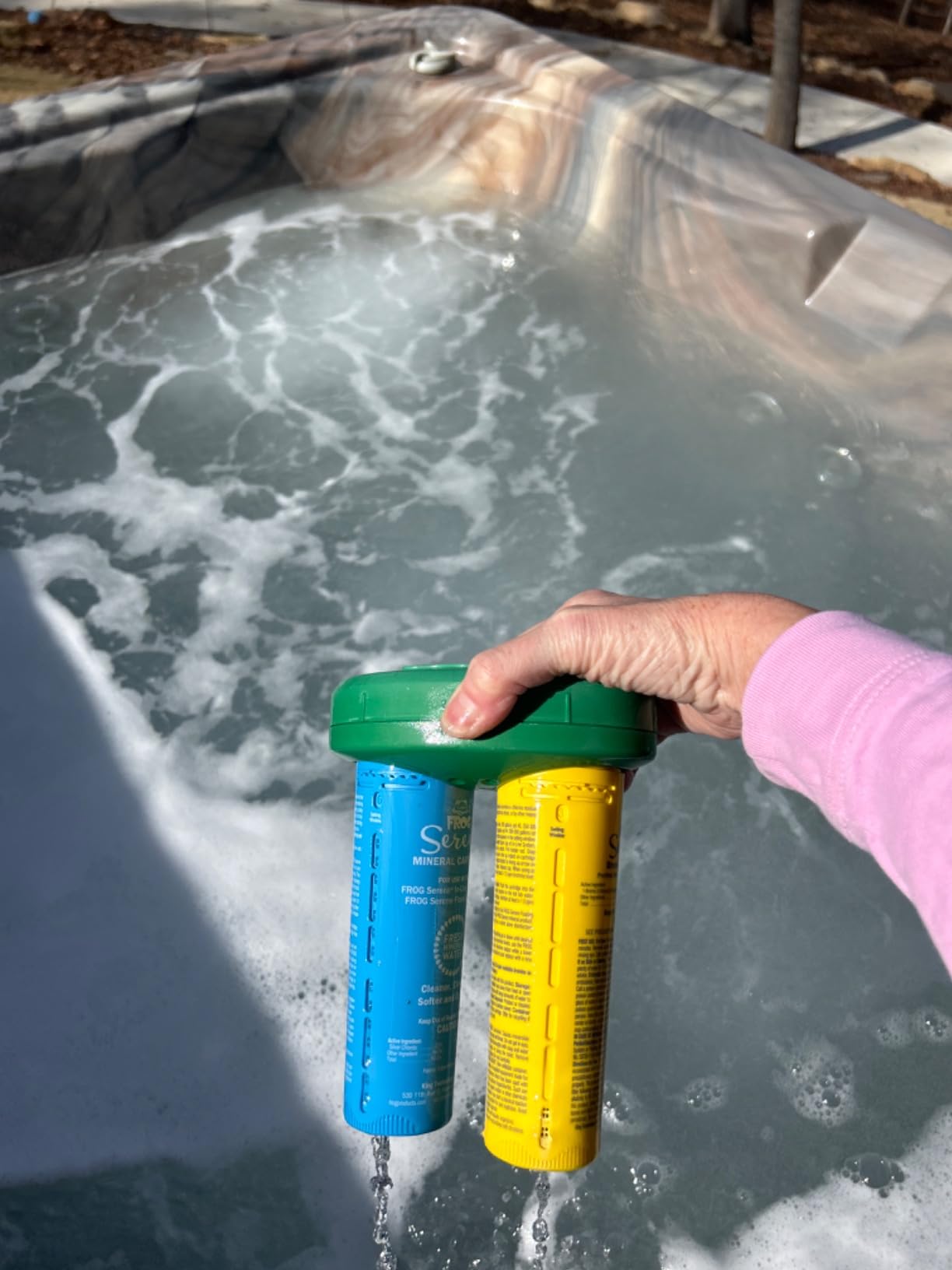 FROG Serene Replacement Mineral and Bromine Cartridge Kit for use with Hot Tub FROG Serene Floating Sanitizing System - Prefilled for Quick & Easy Hot Tub Maintenance - 3 Month Bundle customer photo 1