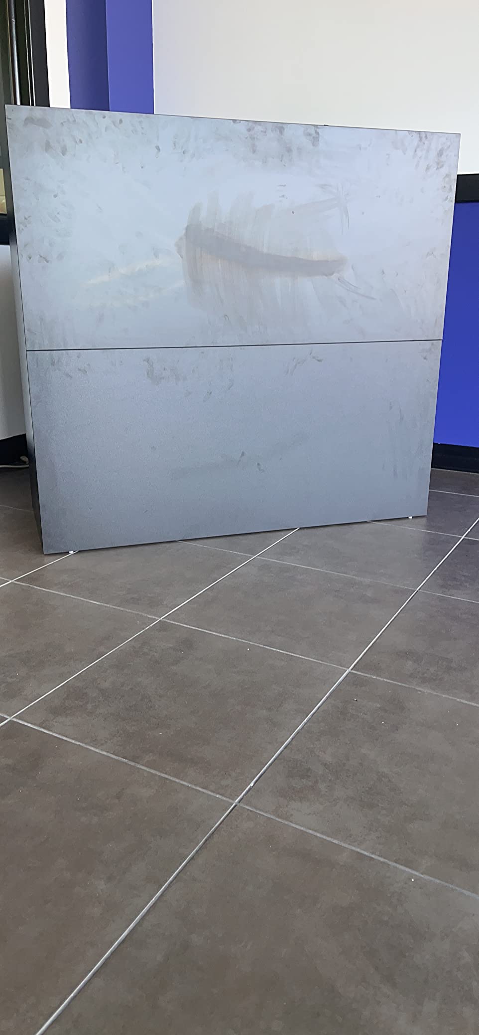 AIEGLE Reception Desk with Drawers & Storage Shelves, Table with Private Panels, for Salon Reception Room Checkout Office, Black (47.3