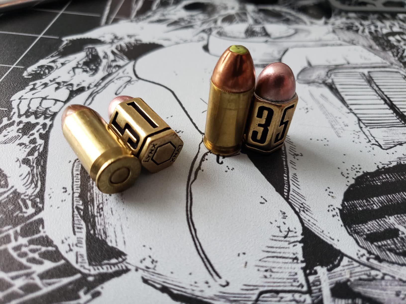 Bullet Metal Dice Set - Six Brass D6 Dices - Great for DND, Warhammer 40k, Role Playing Homebrews, D&D, RPG/Dungeons and Dragons/D and D Accessories Gifts. Can Use with Dice Tray/Tower customer photo 1