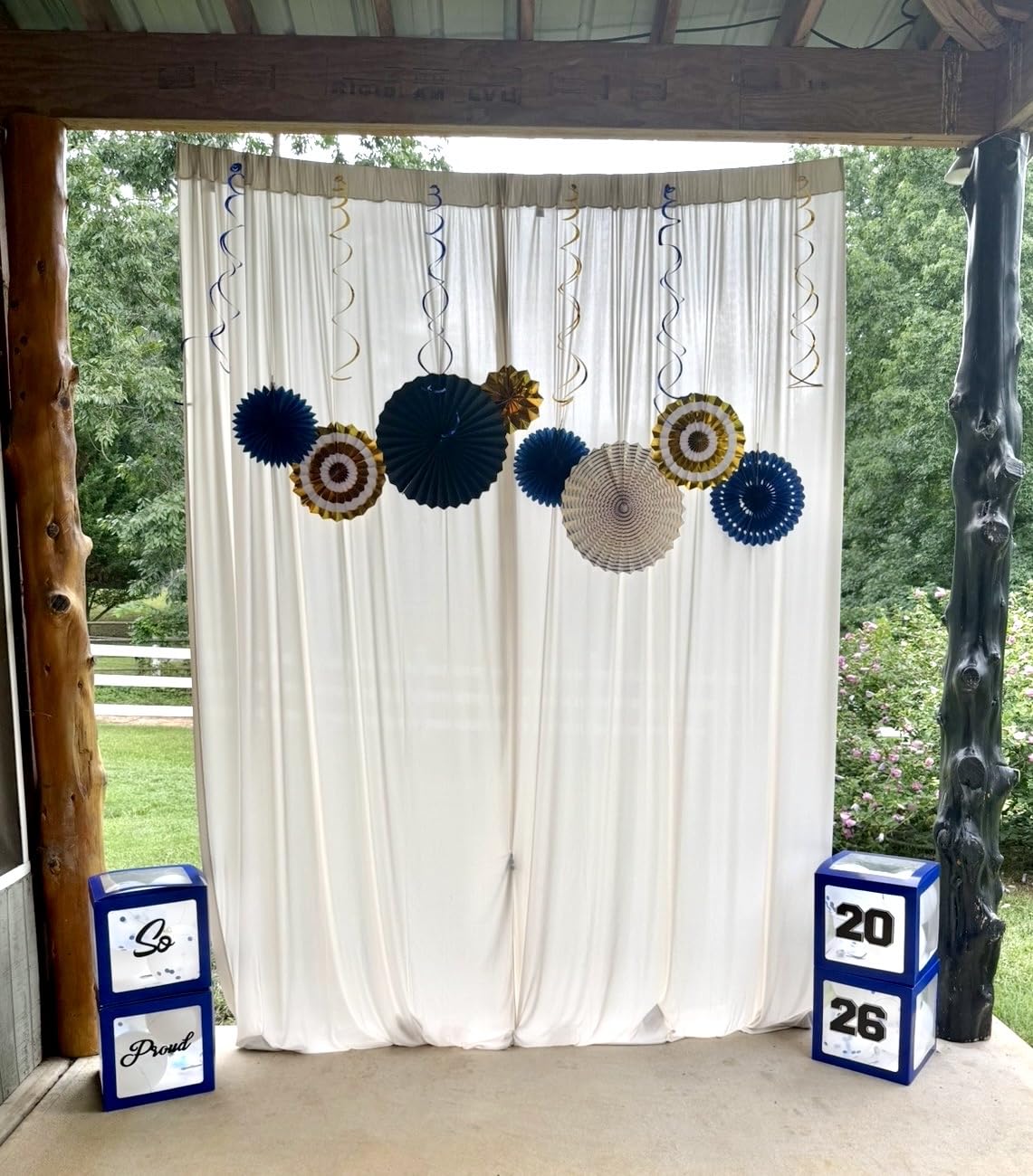 20ft x 10ft Wrinkle Free Black Backdrop Curtains for Parties, 4 Panels 5x10ft Silky Polyester Black Photo Backdrop Drapes for Wedding Graduation Birthday Party Photography Background customer photo 1