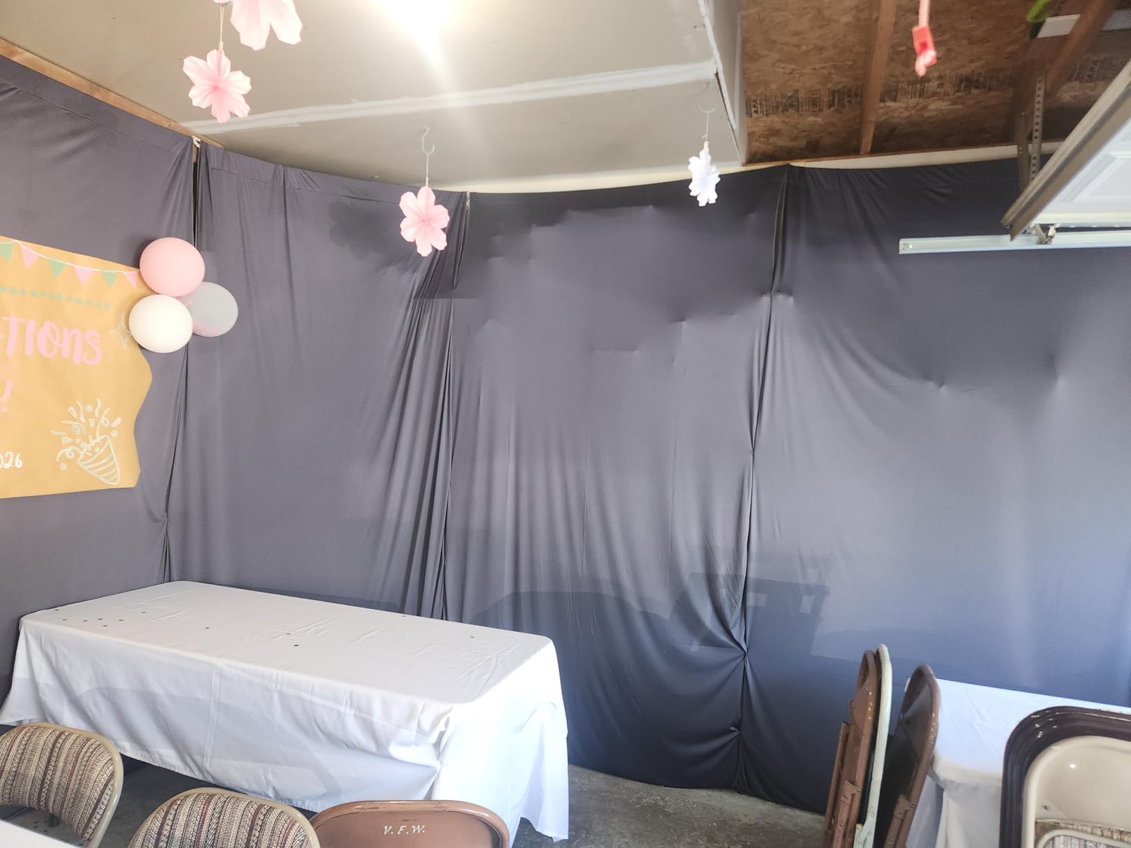 20ft x 10ft Wrinkle Free Black Backdrop Curtains for Parties, 4 Panels 5x10ft Silky Polyester Black Photo Backdrop Drapes for Wedding Graduation Birthday Party Photography Background customer photo 2