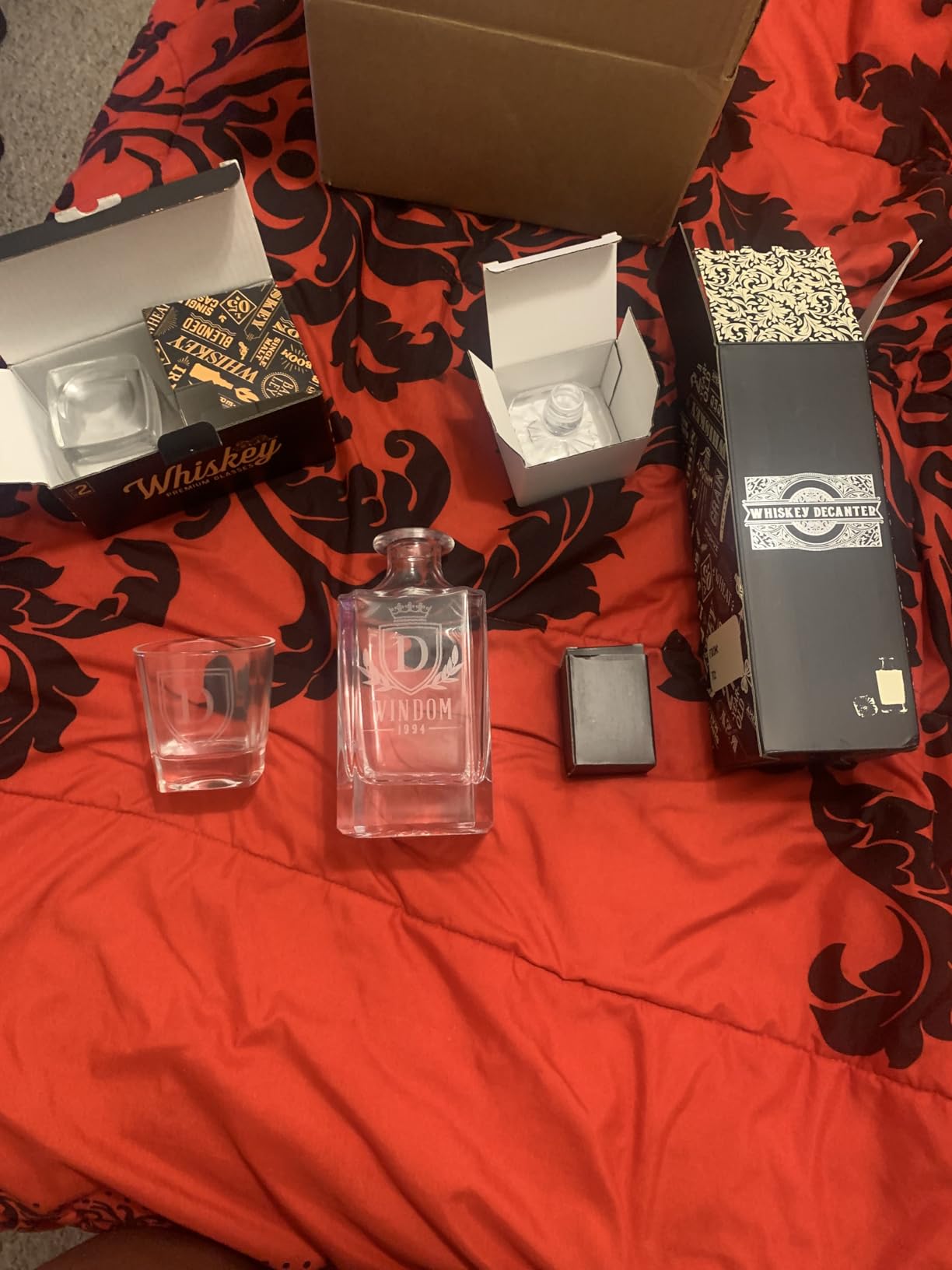 Personalized Whiskey Decanter Set - 5 Design Options - Custom Liquor 25 oz, 750ml Liquor Decanter w/Whiskey Glass Set Options, Birthday & Retirement Gifts for Men customer photo 2