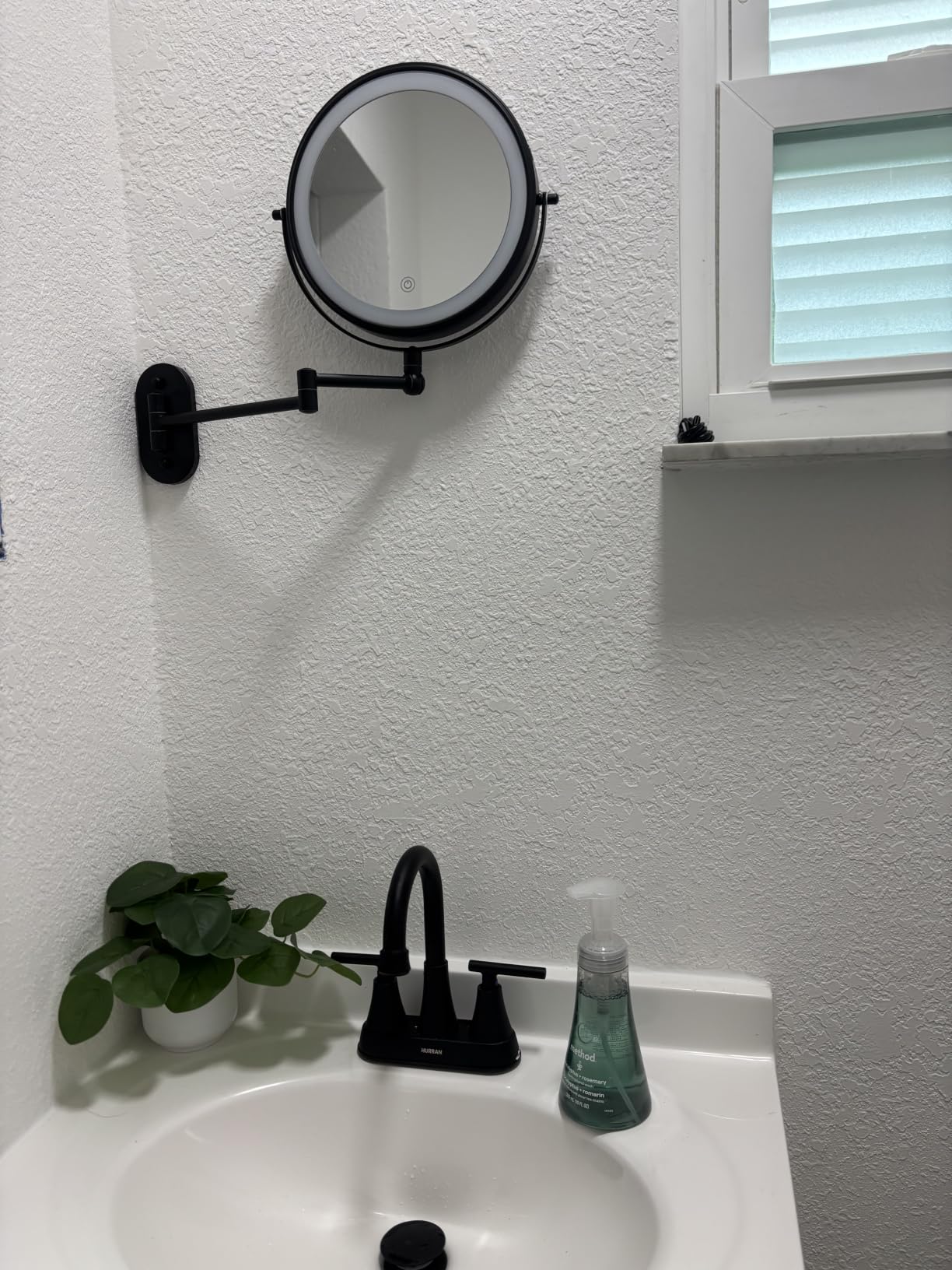 Hurran 4 inch Centerset 2-Handle Lead-Free Bathroom Faucet, Brushed Nickel, with Pop-up Drain and Supply Lines customer photo 1