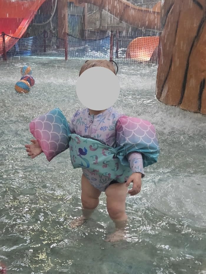 SwimWays Swim Trainer, US Coast Guard Approved Life Vest Kids Swim Vest, Arm Floaties & Life Jackets for Kids 33-55 lbs customer photo 1