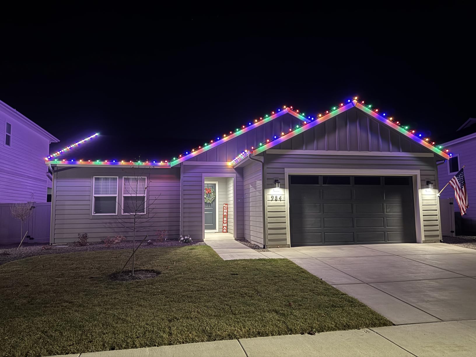 Minetom Vintage C9 LED Christmas Lights Outdoor Multicolor, 50 Feet C9 String Lights for Christmas Tree Roofline Holiday Party Indoor Outdoor Garden Patio Backyard Cafe Xmas Decoration, Green Wire customer photo 1