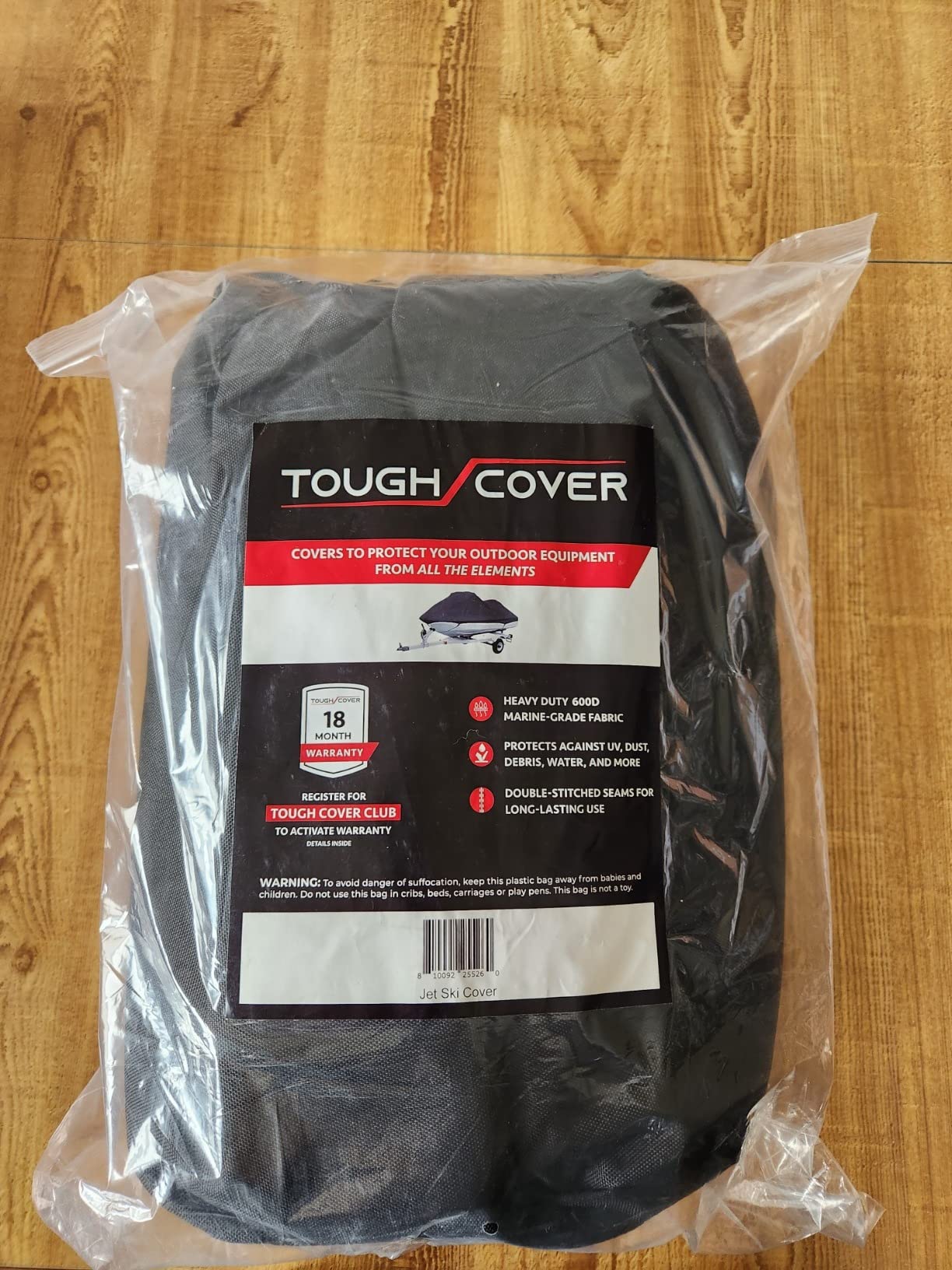 Jet Ski Cover, Premium 600D, Waterproof, Up to 180x87 in | Heavy-Duty Waterproof Fabric With Elastic Hem, 3 Locking Buckle Pairs And Adjustable Straps Secure The Cover For Transport customer photo 2