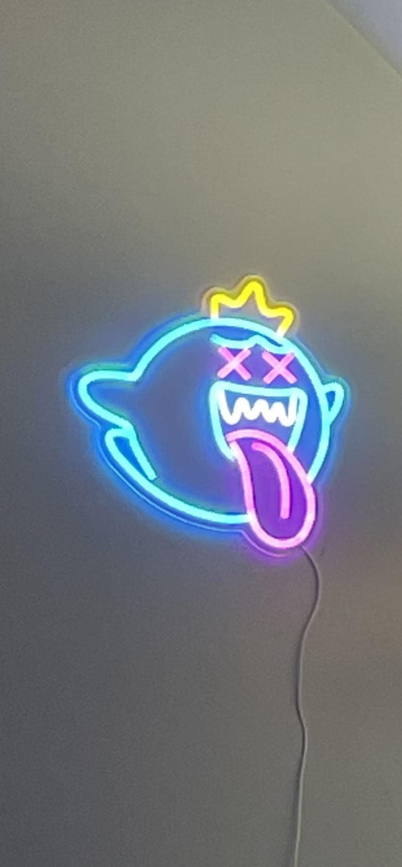 King Boo Neon Sign Ghost Led Neon Light with Dimmable Switch Gaming Neon Sign for Kids Game Room Man Cave Birthday Halloween Decor Christmas Gift customer photo 1