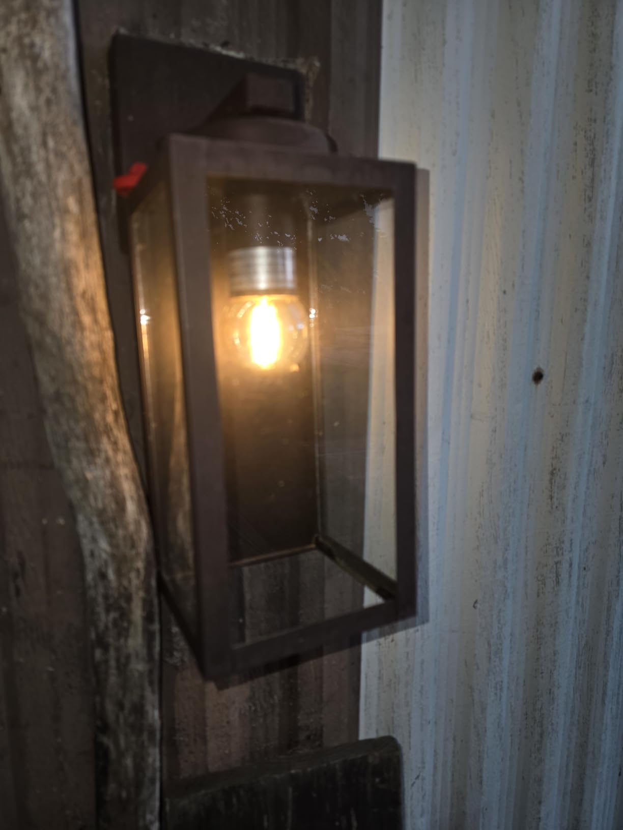 BesLowe Outdoor Wall Mount Light Fixture, Exterior Wall Lantern Waterproof, Black Outside Porch Sconce Lighting with Matte Black Finish & Glass Shade for House Garage Doorway Patio, E26 Socket customer photo 1