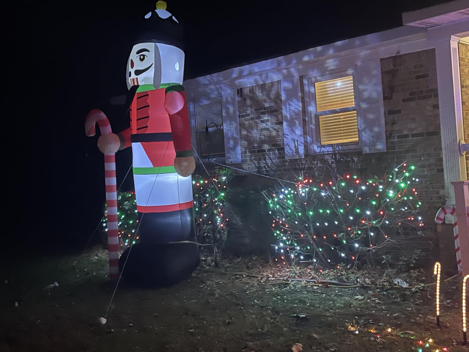 12 Ft by 5.9 Ft Christmas Inflatables Nutcracker Outdoor Decorations, Giant Christmas Blow up Hold Candy Cane Built in LED Lights, Xmas Inflatable Decor Holiday Party Yard Garden Lawn customer photo 2