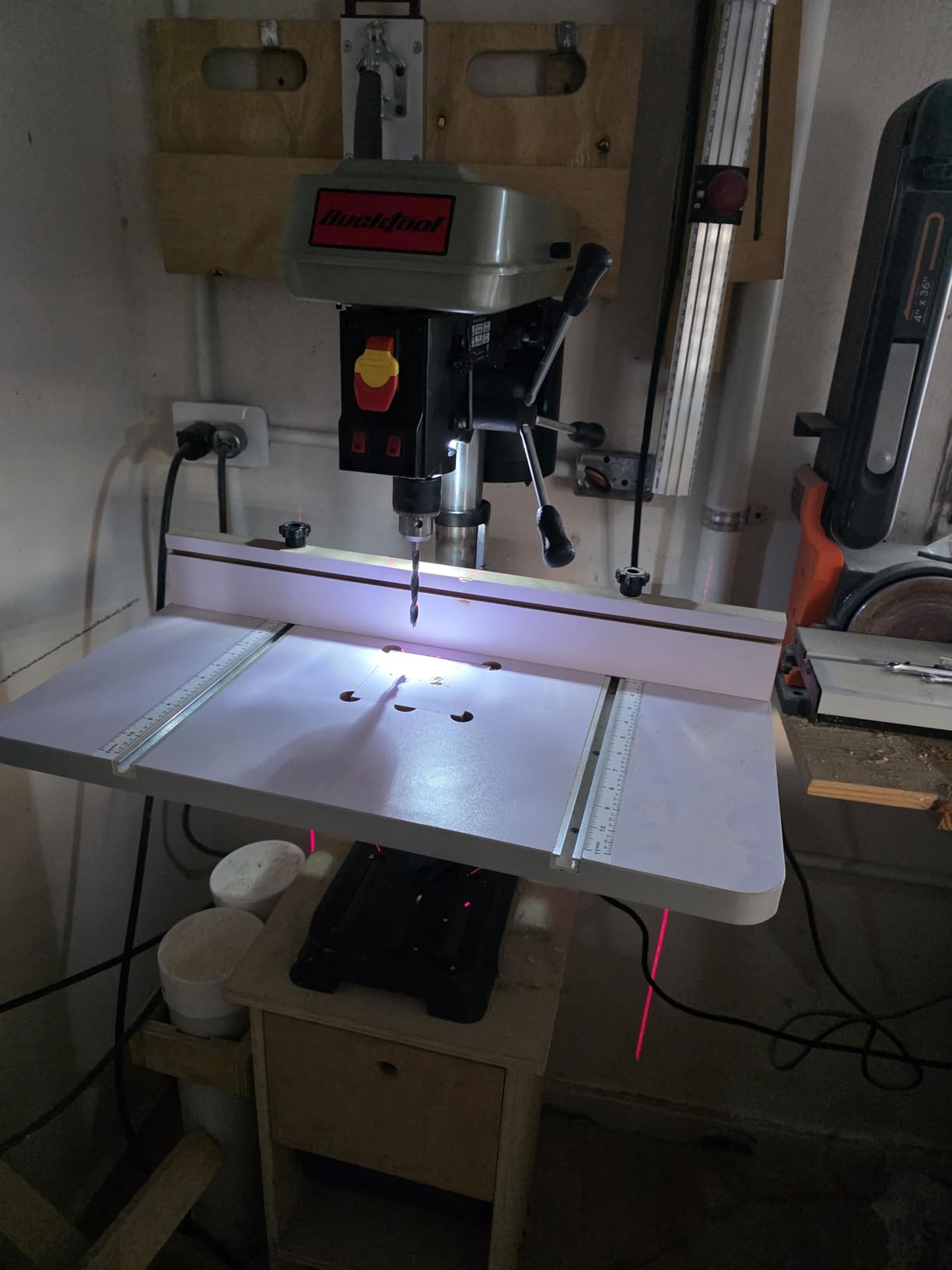 BUCKTOOL 10-Inch Drill Press 6.2 Amp 3/4 HP Bench Drill Press | 5-Speed, Benchtop Drilling Machine with LED Work Light, Tilting Table and Cast Iron Base customer photo 2