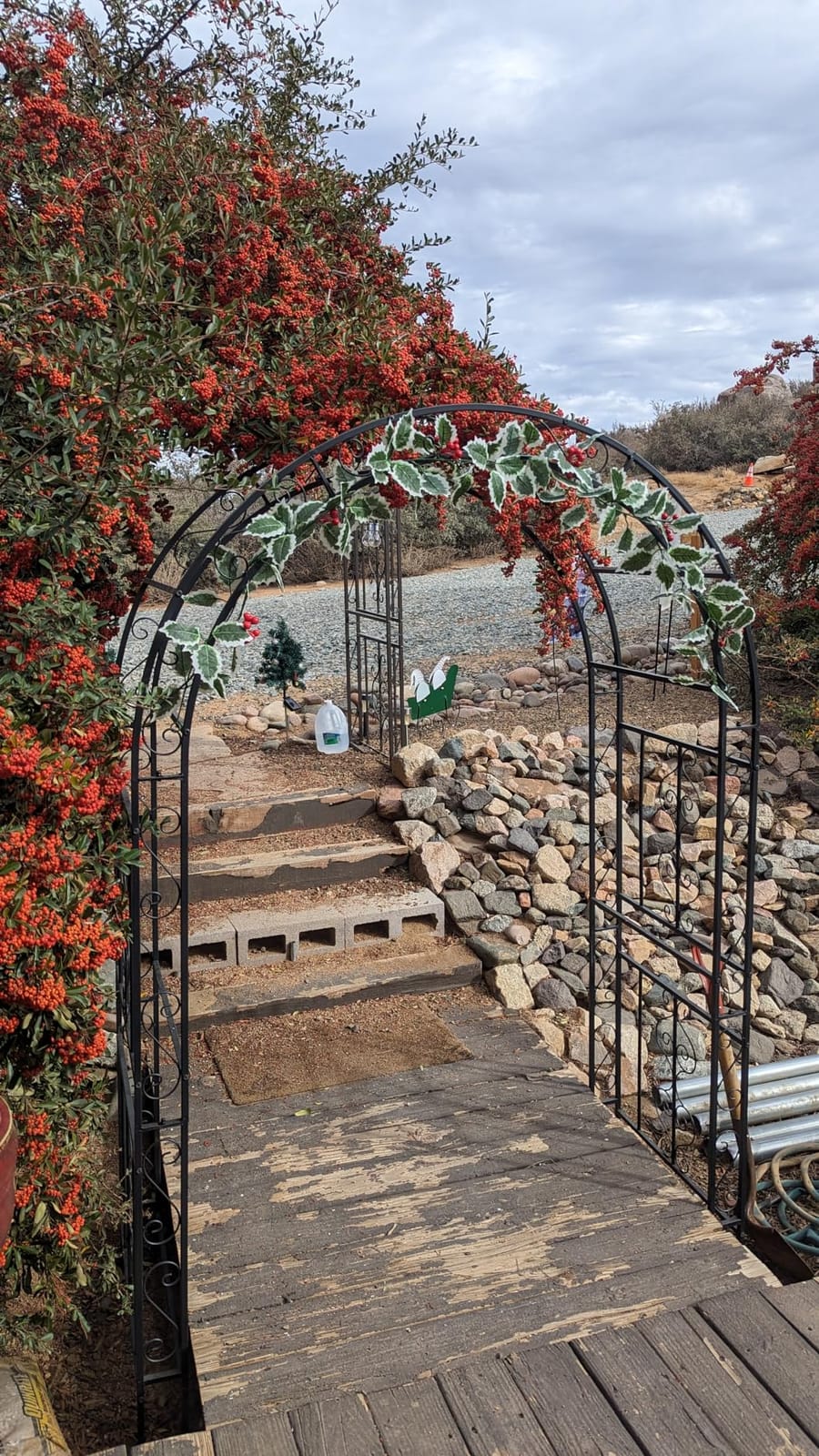 7FT Black Metal Garden Arch Arbor Trellis, Sturdy Steel Frame Archway for Climbing Roses Vines, Decor for Patio Lawn Courtyard and Wedding Ceremony customer photo 2