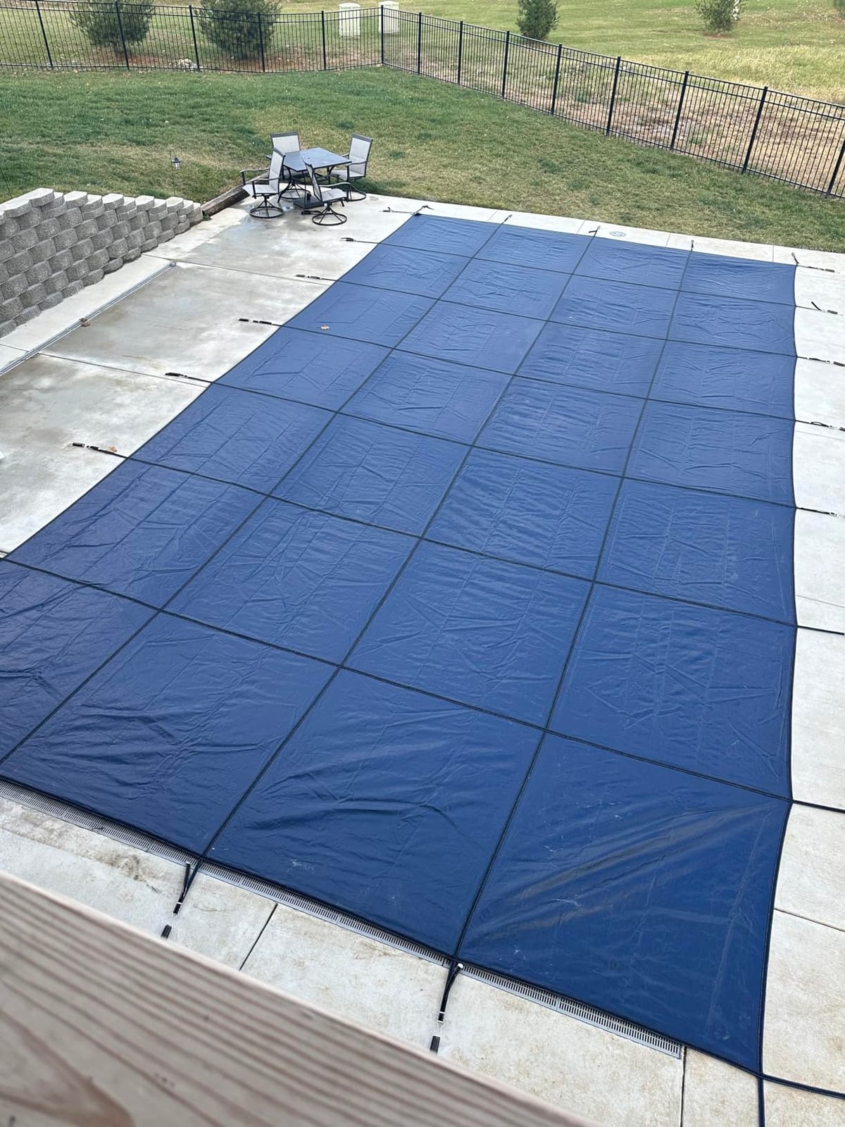 Winter Warrior Mesh Inground Safety Pool Cover - for 18'x36' Pool - Blue customer photo 2