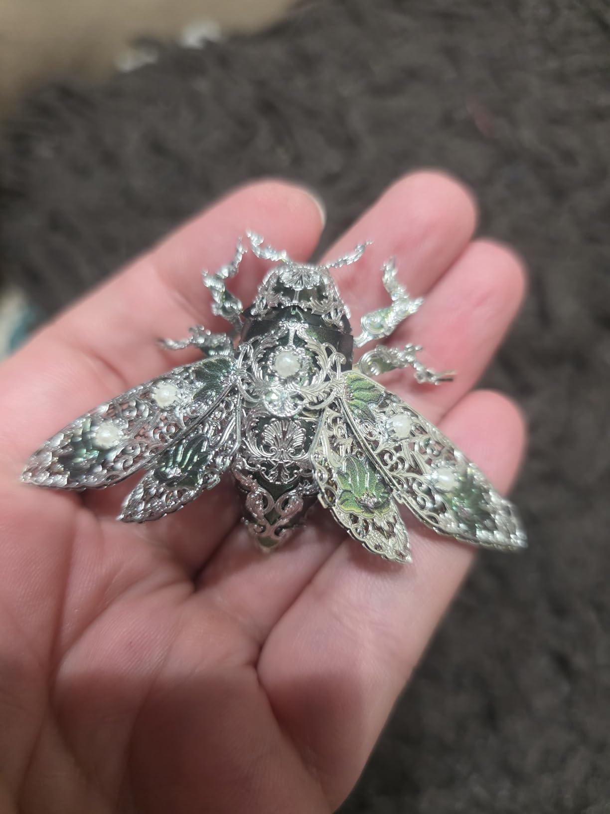 Piececool Metal 3D Puzzles for Adults, Cicada 3D Model Building Kits Insect Themed Animal Fashion Brooch Assembling DIY Crafts Creative Gifts customer photo 1