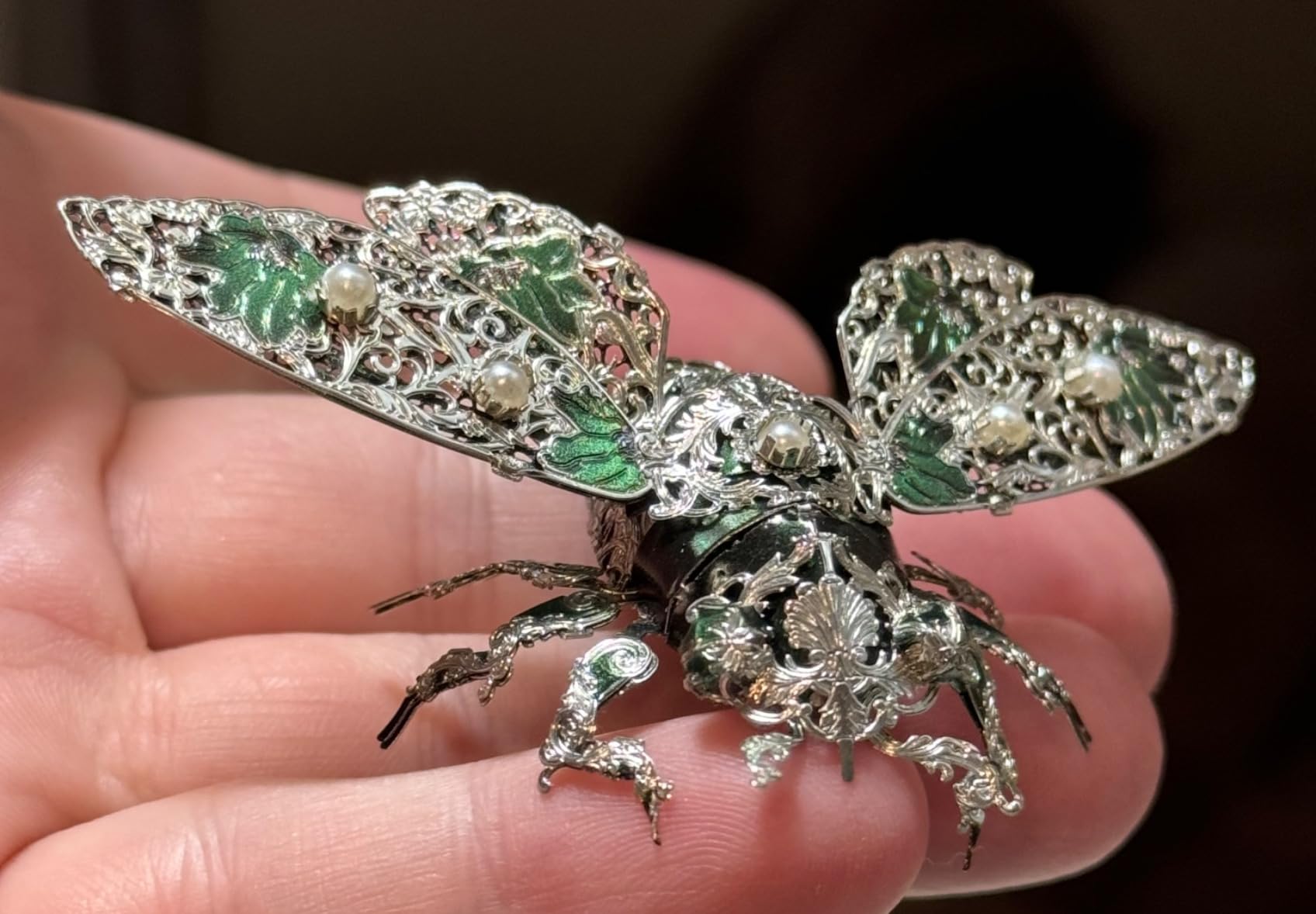 Piececool Metal 3D Puzzles for Adults, Cicada 3D Model Building Kits Insect Themed Animal Fashion Brooch Assembling DIY Crafts Creative Gifts customer photo 2