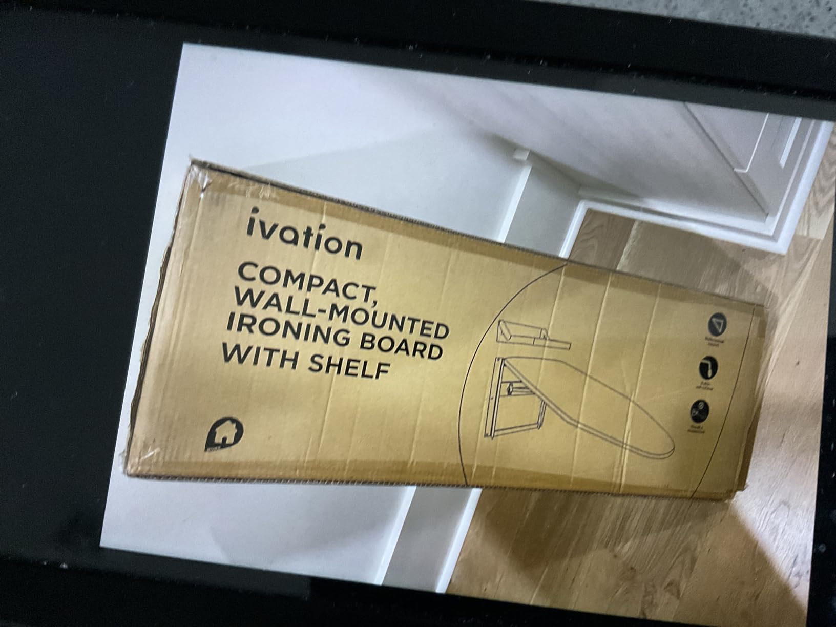 Ivation Wall-Mounted Ironing Board With Storage Shelf, Foldable 36.2