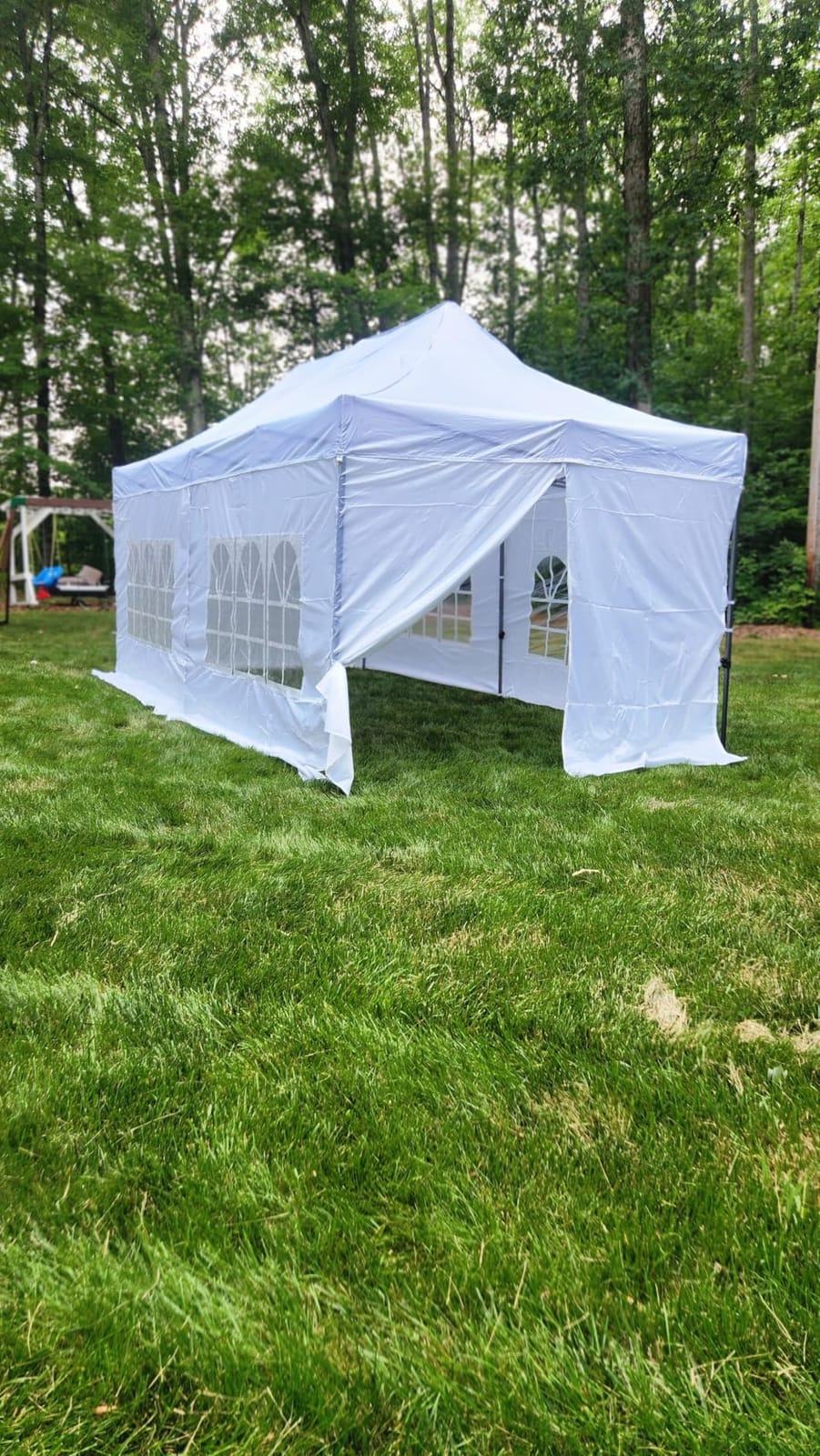 COBIZI 10x20 Heavy Duty Pop up Canopy Tent with 6 sidewalls Easy Up Commercial Outdoor Wedding Party Tents for Parties All Season Wind & Waterproof Gazebo Roller Bag, White(Frame Thickened) customer photo 2