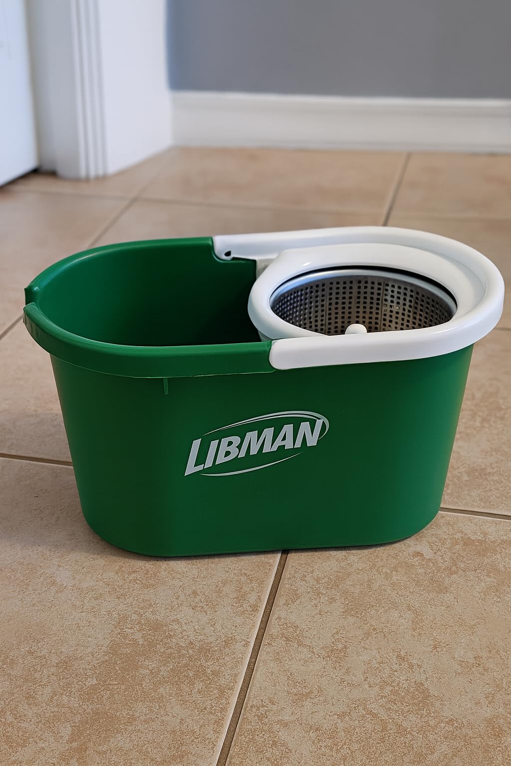 Libman Tornado Spin Mop System with Bucket & Wringer, 1 Refill Head | Microfiber spin mop with bucket & wringer; for hardwood, laminate, tile, all-surface cleaning; 2 total heads included customer photo 1