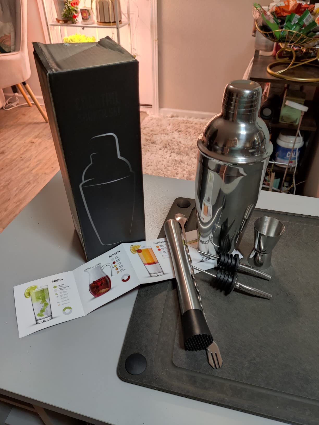 Cocktail Shaker Set, 6-Piece 18/8 Food-Grade Stainless Steel Mixology Bartender Kit - Premium Bar Tools with Muddler, Jigger, Spoon & Pourers - Rust-Proof, Leak-Proof & Dishwasher Safe customer photo 2
