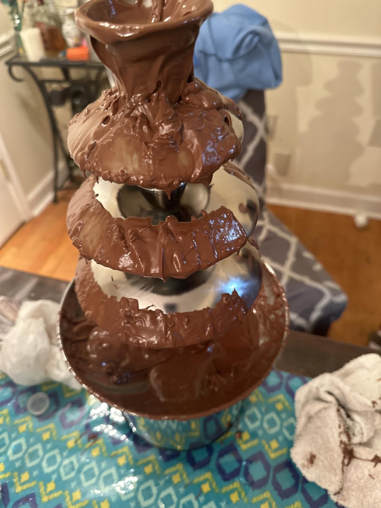 4 Tier Chocolate Fountain Party Fountain, Stainless Steel Electric Chocolate Fondue Fountain Machine for Birthday Party Wedding customer photo 1