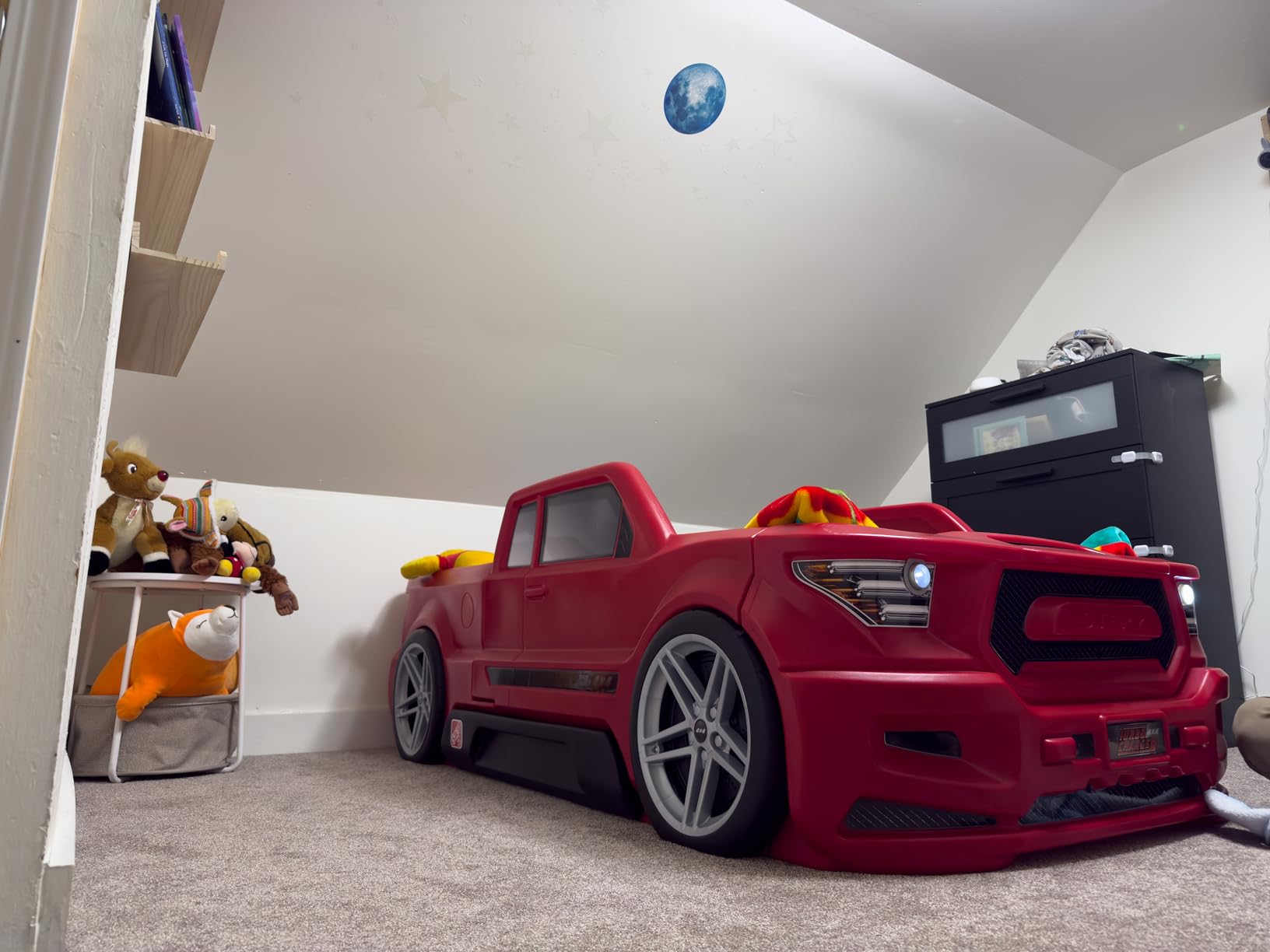 Step2 Roadster Toddler-to-Twin Bed, Crib to Twin Transition Race Car Bed, Adjustable, Ages 3+ Years Old, Red customer photo 1