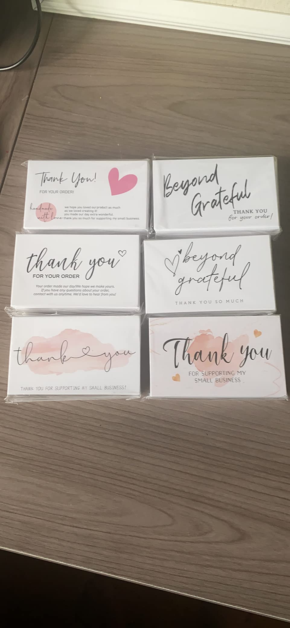 300PCS Thank You For Supporting My Business Cards, 6 Styles, 2