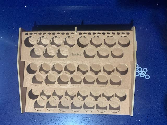 tinctor Wooden Paint Organizer & Paint Brush Holder, for 44 Bottles & 22 Brushes Storage - Craft Acrylic Miniature Paint Rack customer photo 1