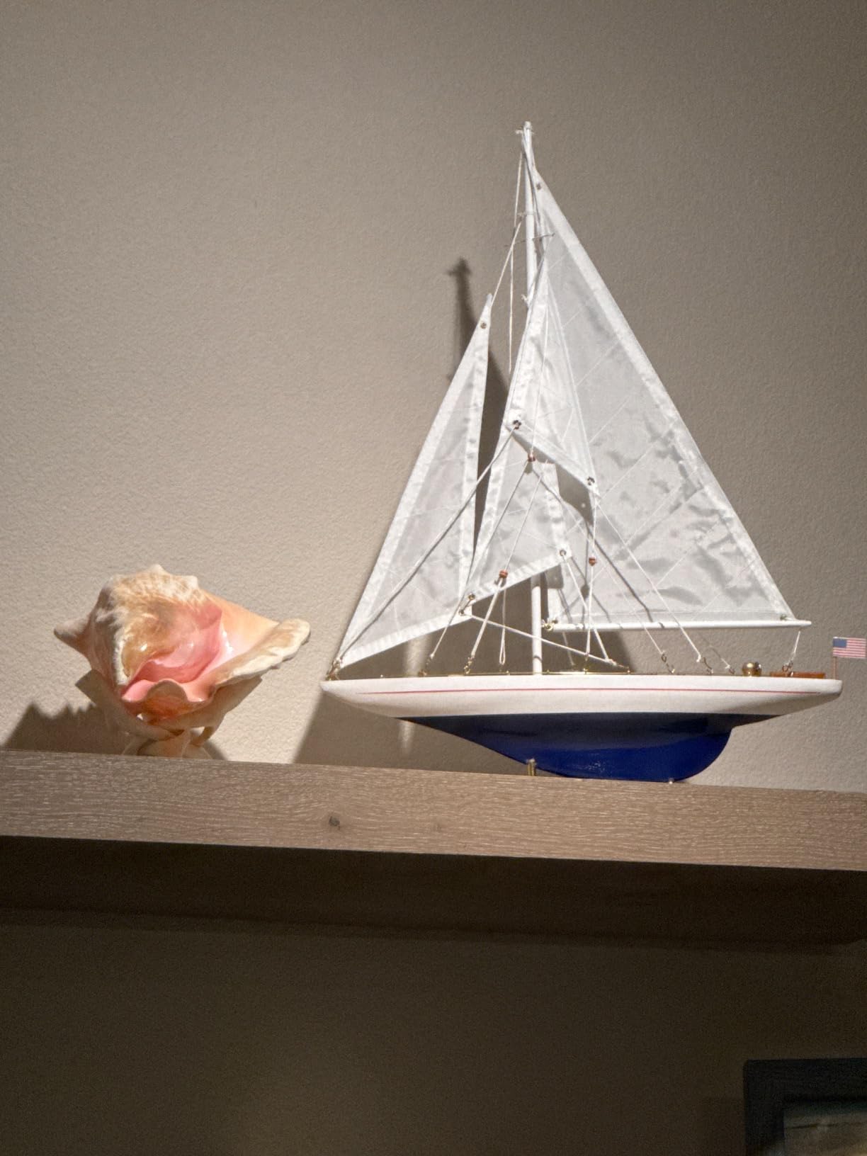 SAILINGSTORY Wooden Sailboat Decor Model Ship Enterprise | 1/100 Scale, 1930 America's Cup Replica, Yacht Decor customer photo 2