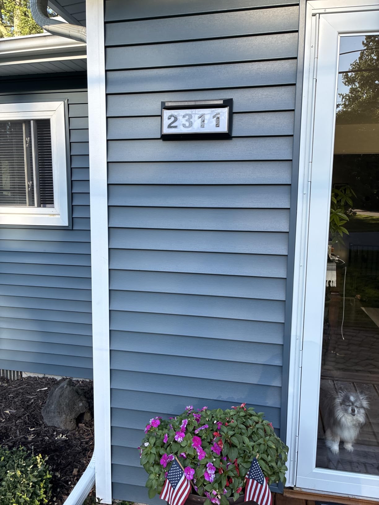 Solar Address Sign, Lighted Address Plaque Outdoor Waterproof, Illuminated Address Numbers, House Numbers for Outside | Illuminated Address Numbers Plaque, House Numbers for Outside customer photo 1