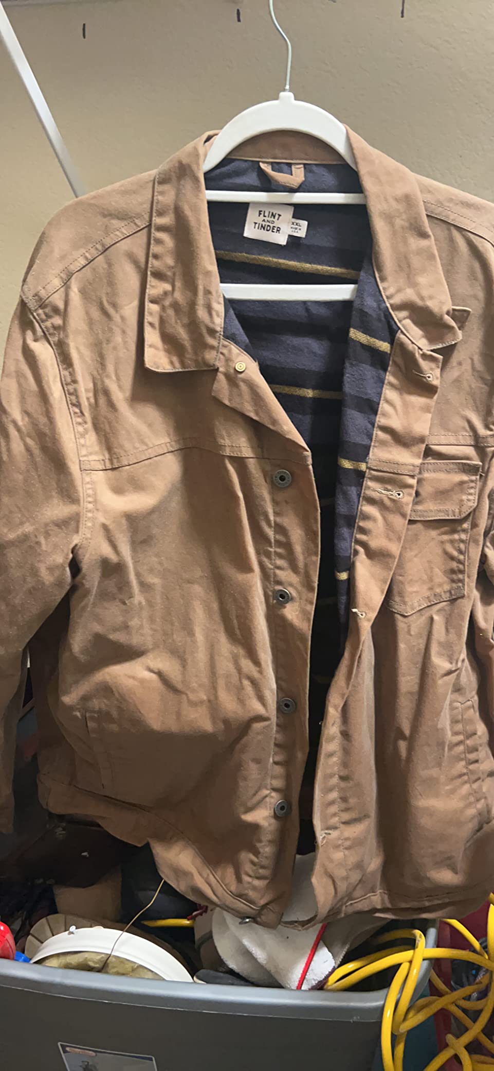 Flint and Tinder Men's Flannel-Lined Waxed Trucker Jacket customer photo 2