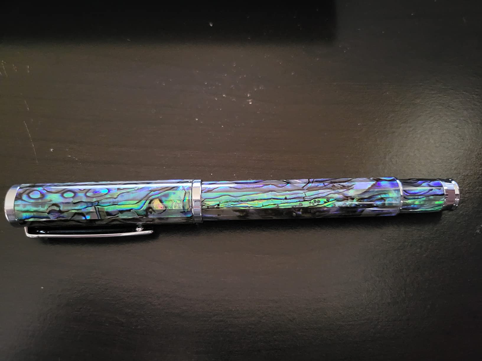 LACHIEVA LUX Mother of Pearl Fountain Pen, Elegant Gift for Men & Women | No two pens are alike, with natural luster and patterns, a German fine nib, smooth ink flow, converter & cartridge included customer photo 2